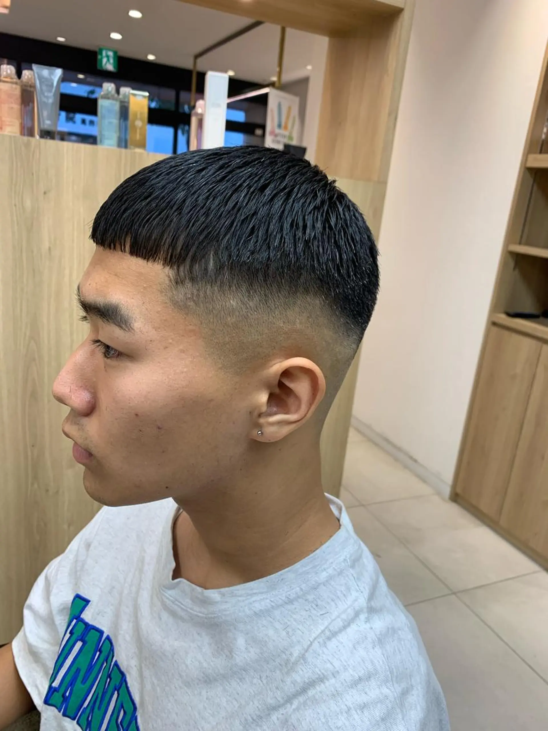 パーマ メンズ メンズブリーチ フェードカット メンズパーマ 学生（メンズ向け） スキンフェード カット パーマ L PLACE所属・L PLACE 丸山一希のヘアスタイル