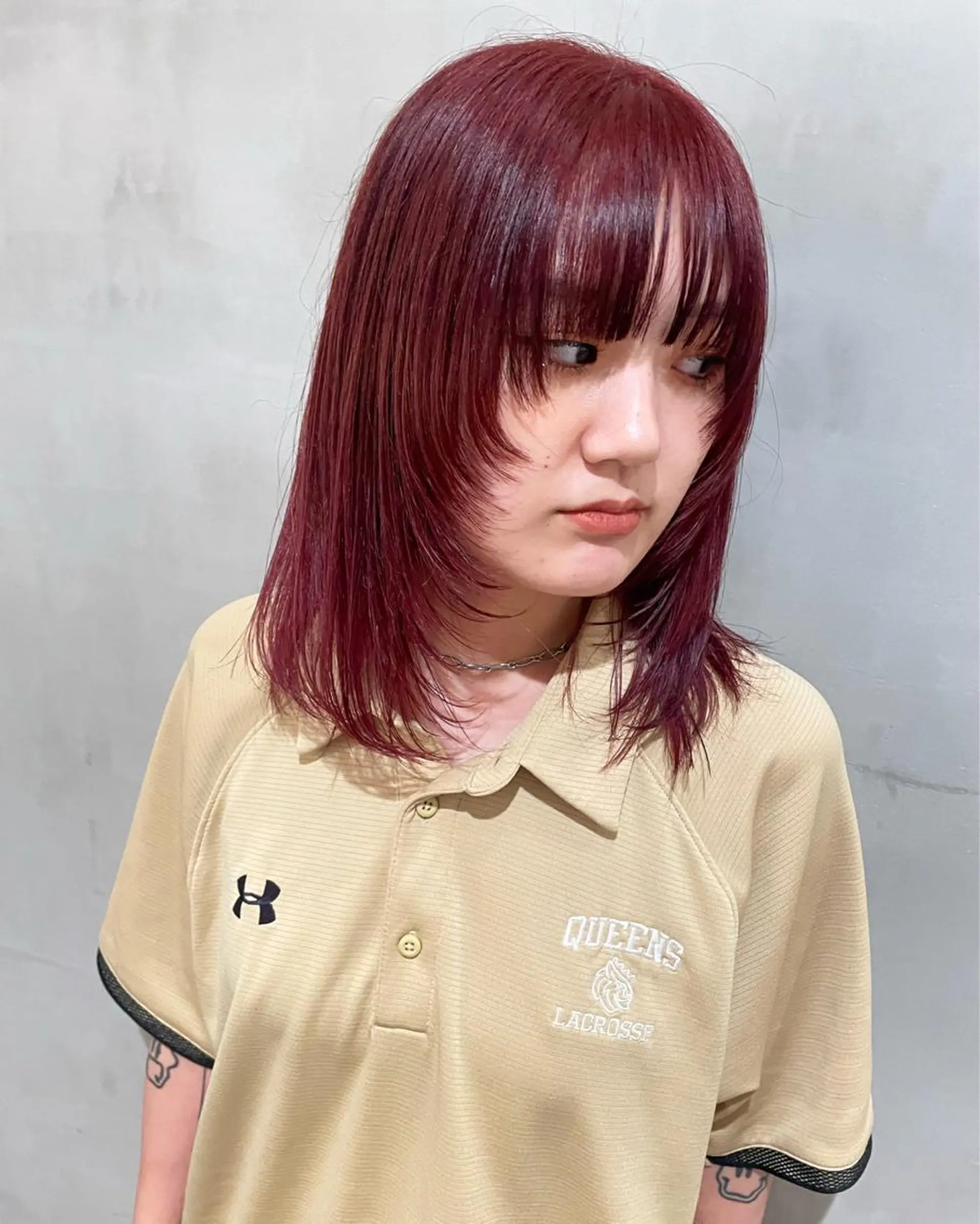 ミディアム カラー カット ヘアカラー トリートメント 優 作のヘアスタイル