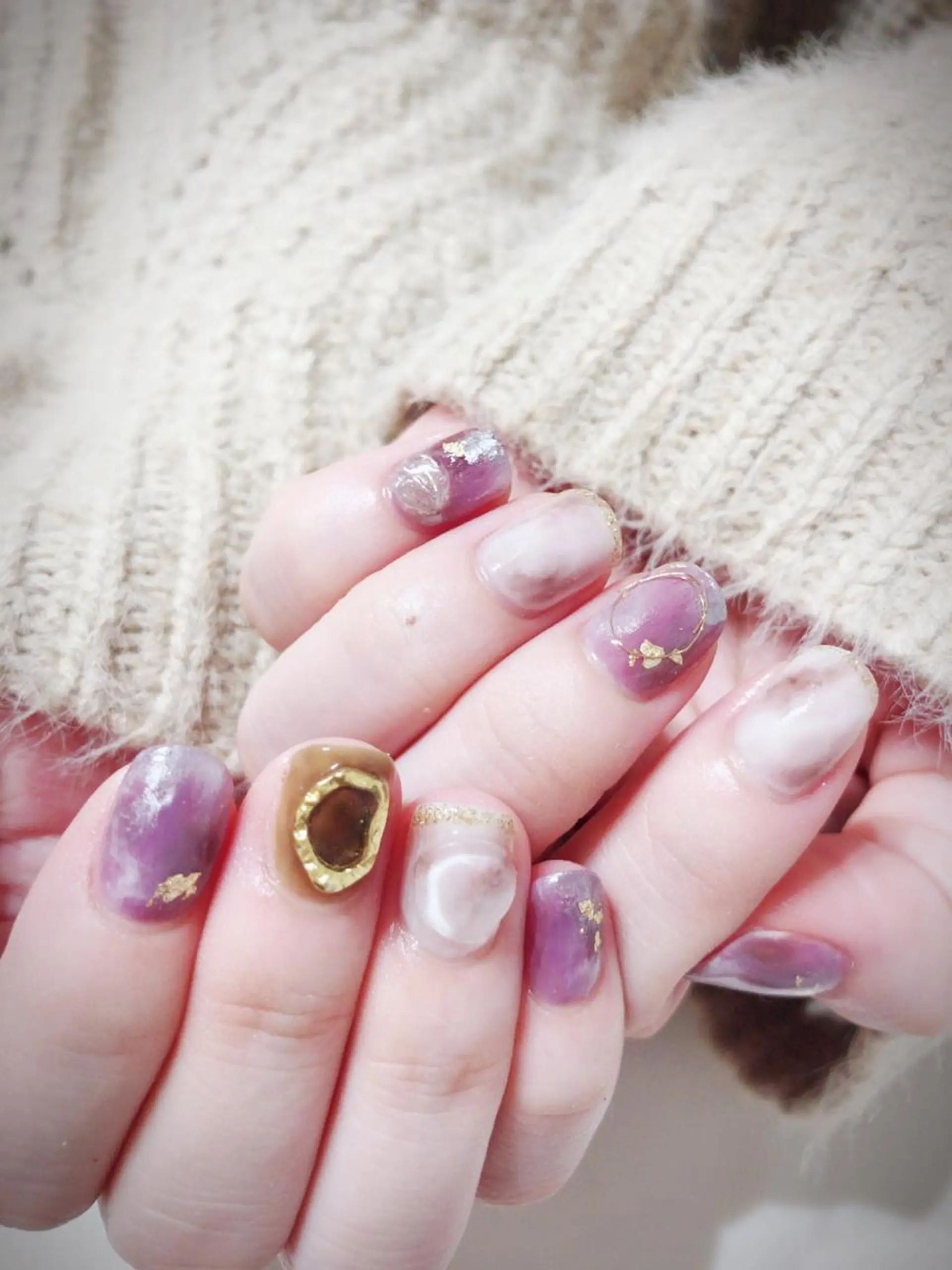 ネイル ニュアンスネイル パープル ハンドネイル * haruのネイルデザイン