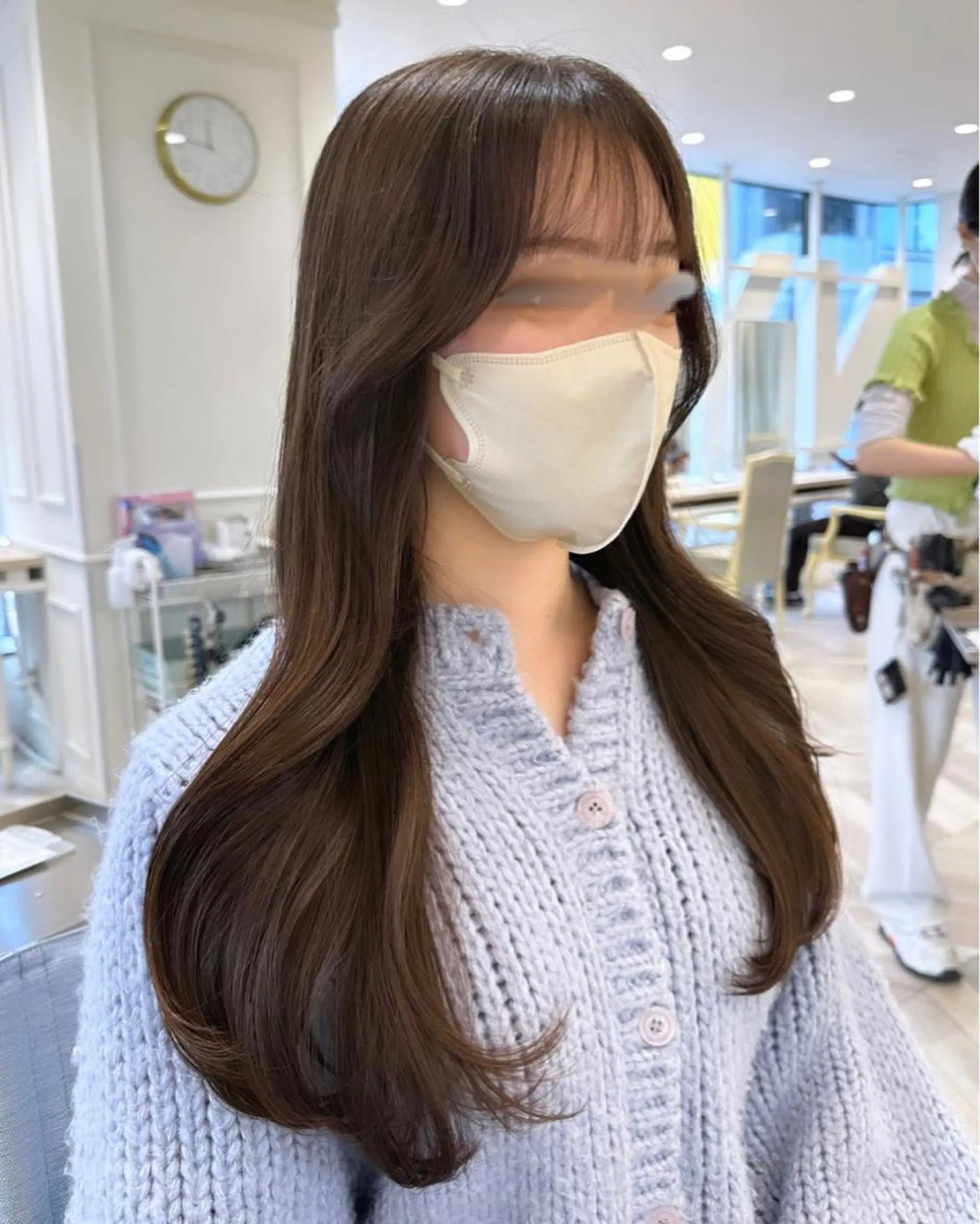 ロング カット ヘアカラー トリートメント 韓国ヘア 🇰🇷 RUKA 🩵🤍のヘアスタイル