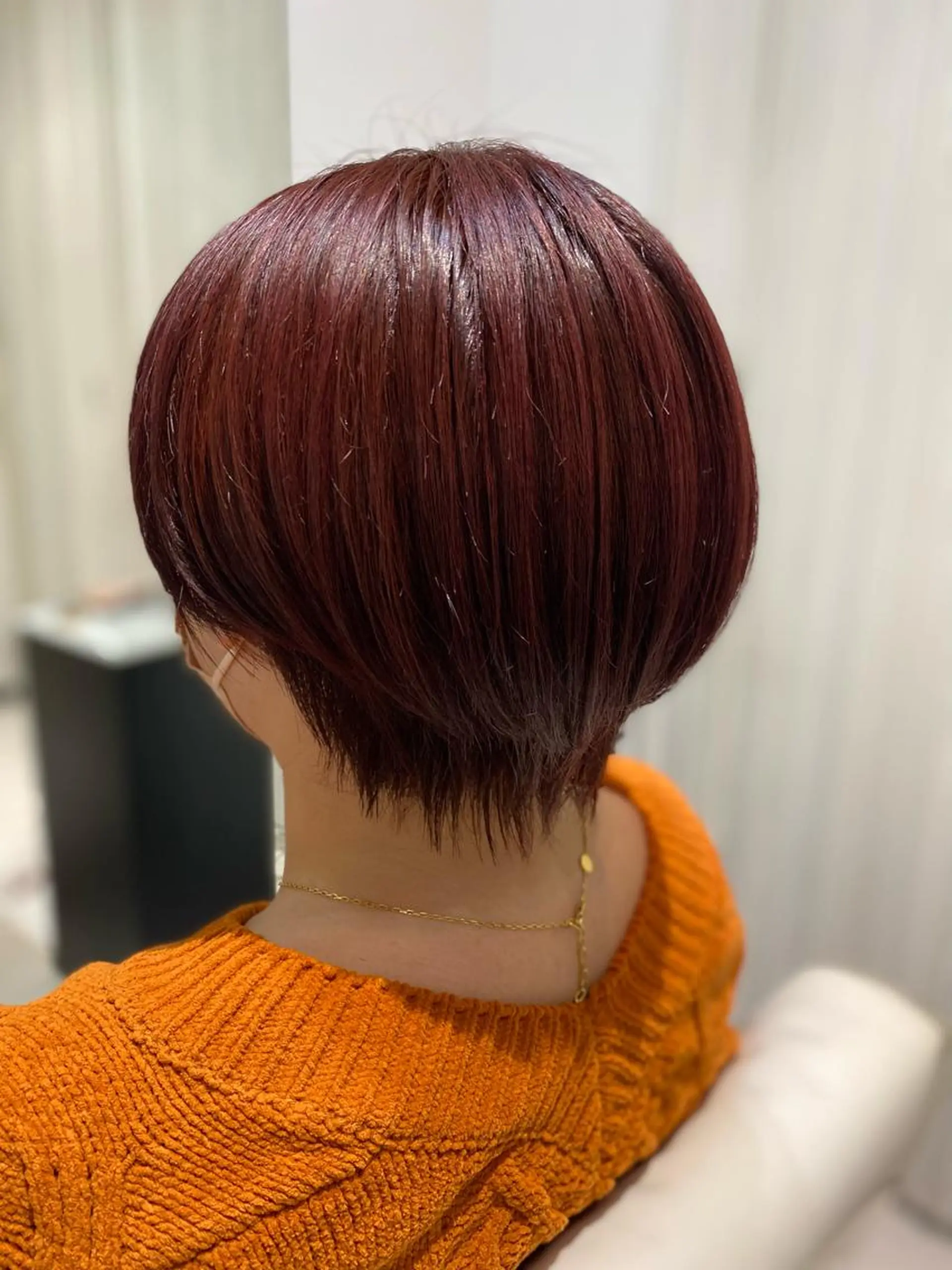 ショート カット ヘアカラー トリートメント YASU🍎ボブ/ 赤系カラー/髪質改善のヘアスタイル