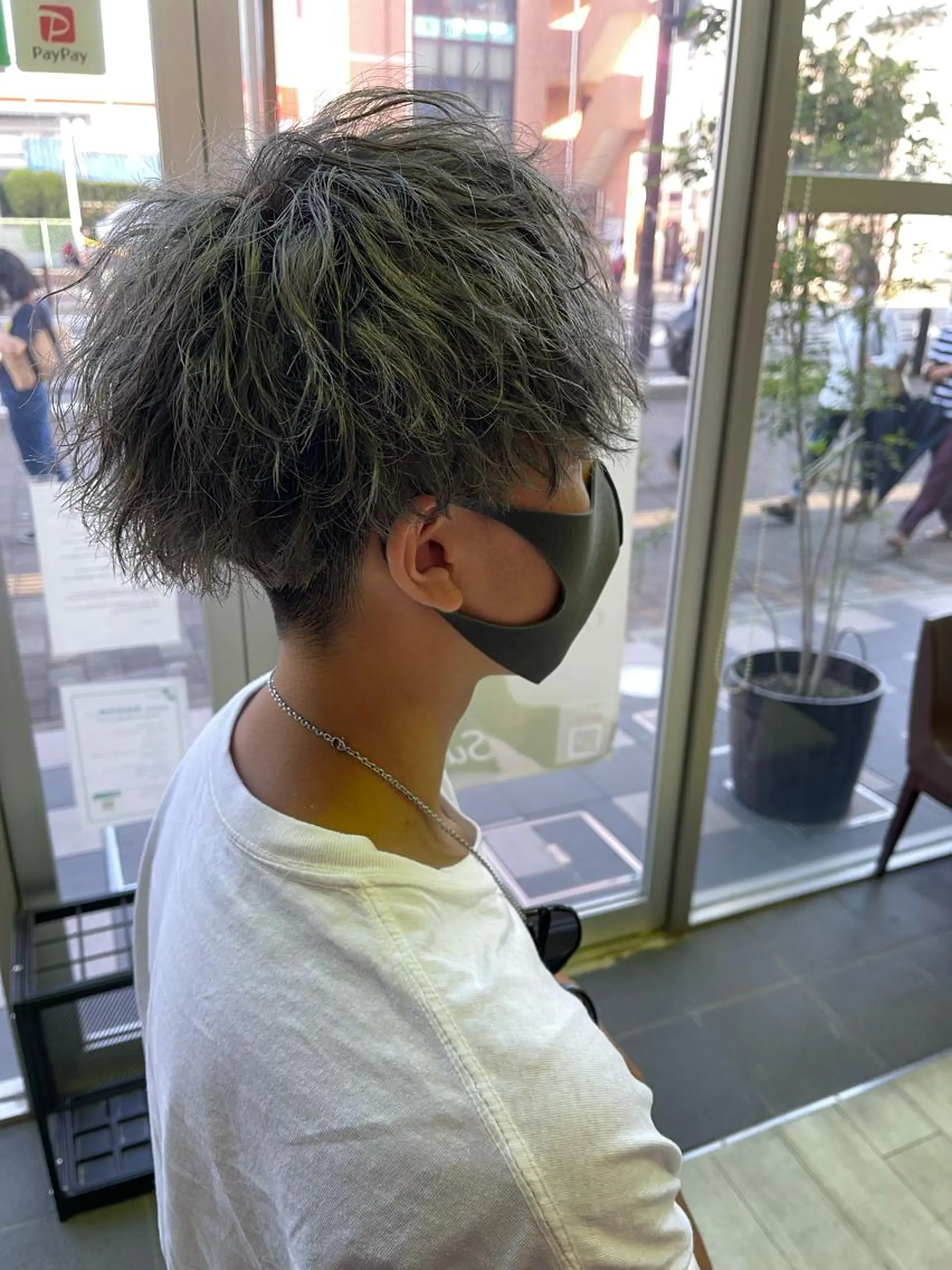 ミディアム カラー パーマ メンズ メンズパーマフェード シモジタカヒロのヘアスタイル