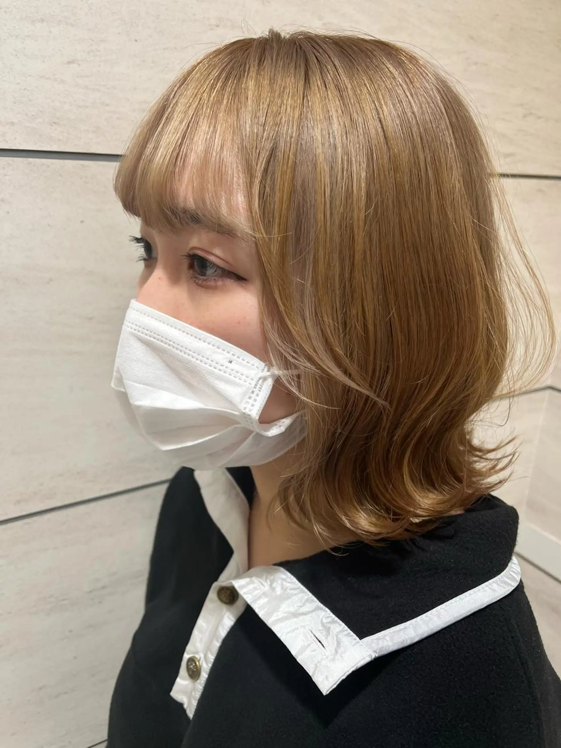 ミディアム カラー ブロンド 外国人風カラー ヘアカラー noll【今池駅前】 池田碧花のヘアスタイル