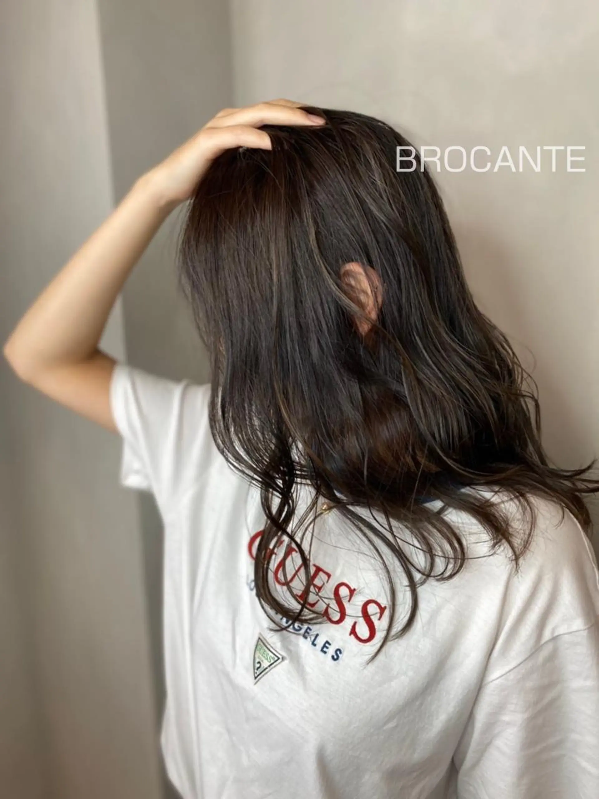 セミロング カラー 韓国風ヘア シースルーバング BROCANTE✂︎ karasawa.nのヘアスタイル