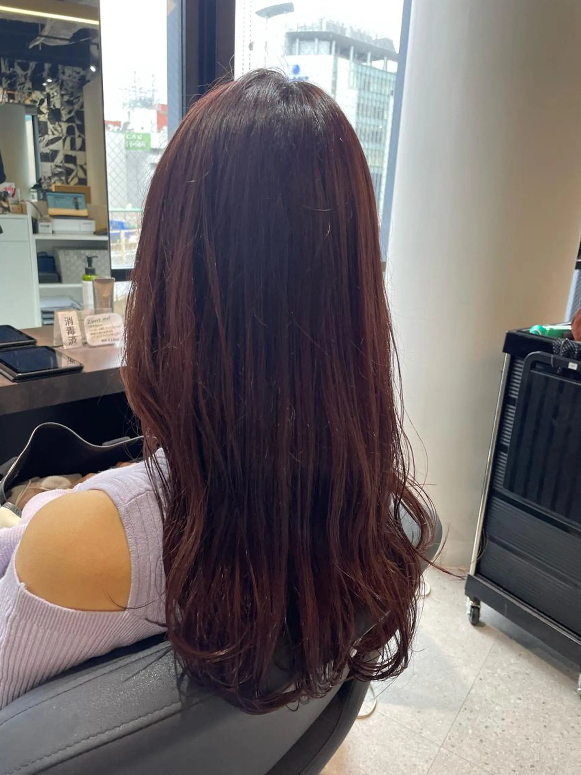 ロング カラー ピンクカラー 韓国風ヘア カット ヘアカラー トリートメント One By The Ect所属・ショート/脱白髪染め ☆宇﨑悠実のヘアスタイル