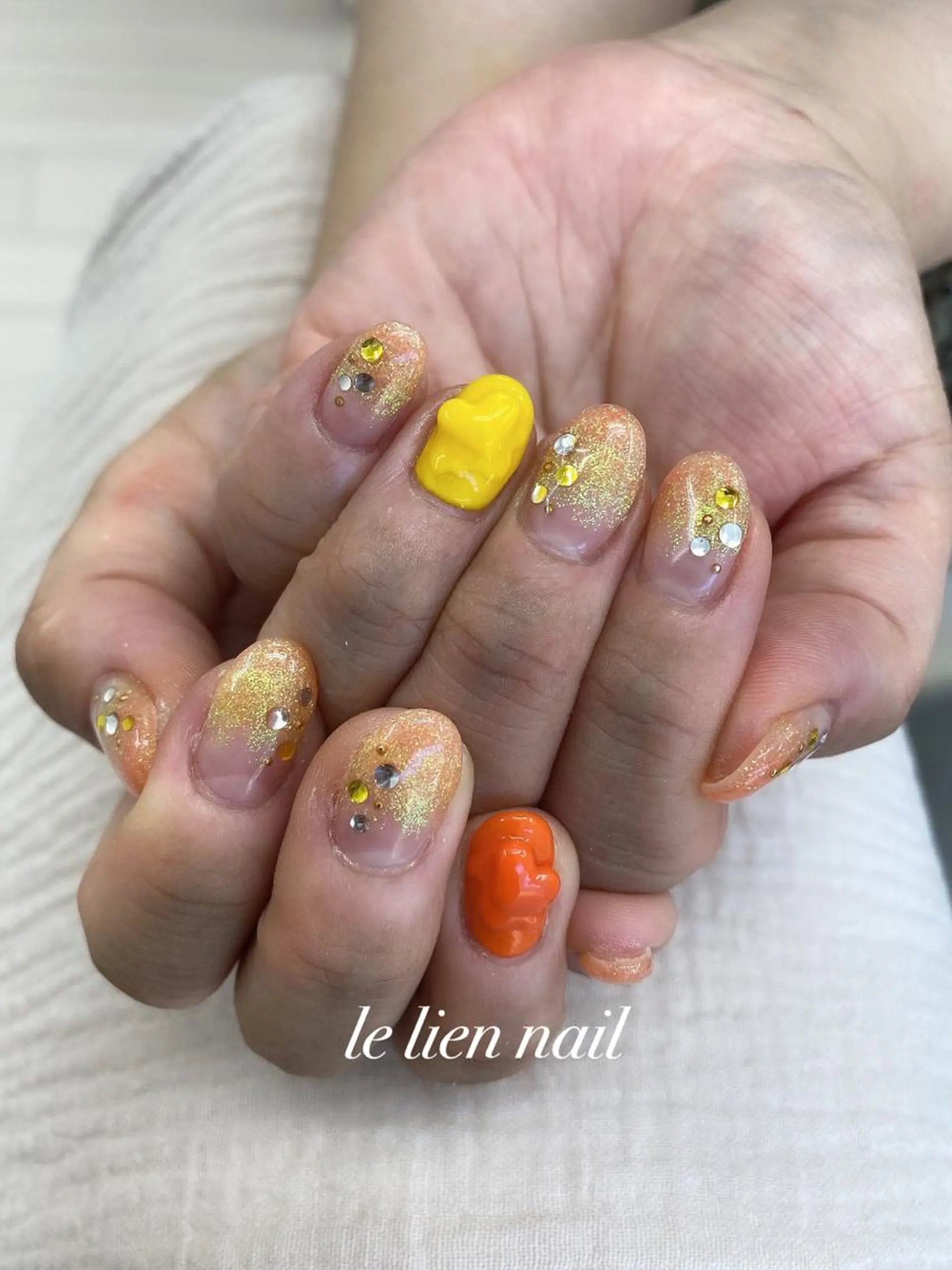 ネイル グラデーション ラメ(グリッター) ラメグラデーション ハンドネイル le lien nailのネイルデザイン