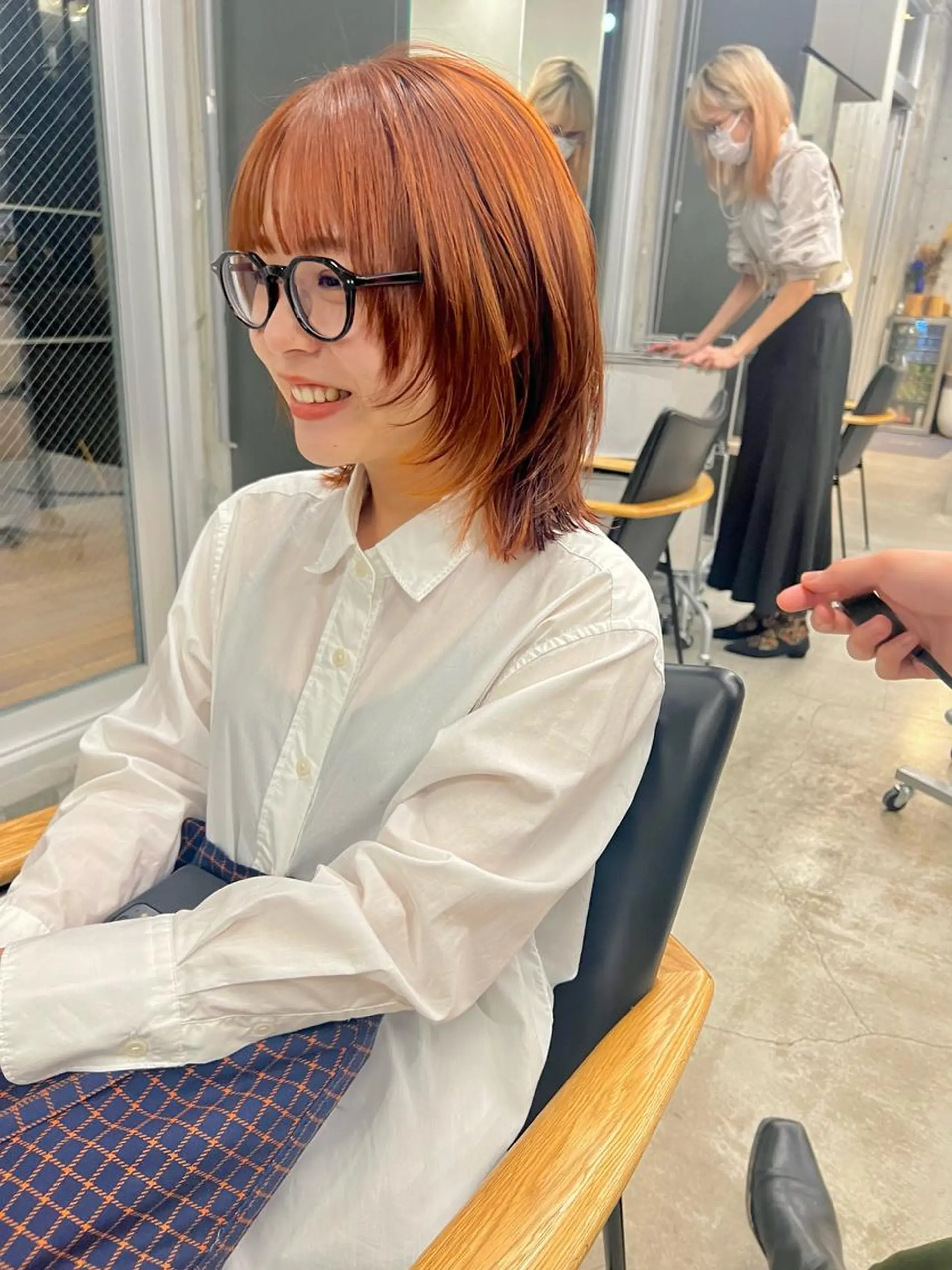 ミディアム カラー ブラウンカラー オレンジ オレンジブラウン カット ヘアカラー sakoda shunkiのヘアスタイル