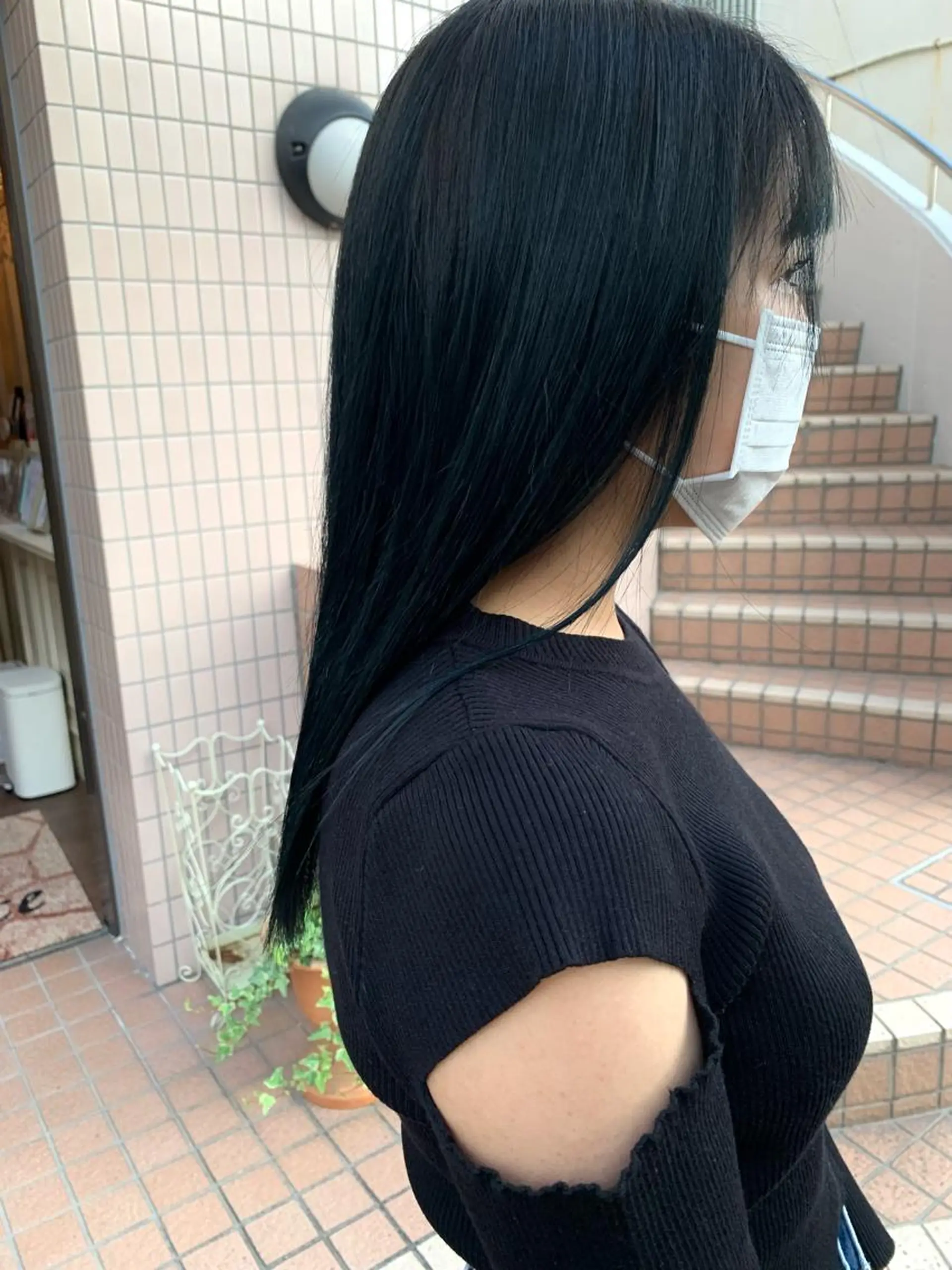ロング カラー 黒髪 ブルーカラー ブルーブラック Lunapiena所属・Lunapiena 🫧ナナのヘアスタイル