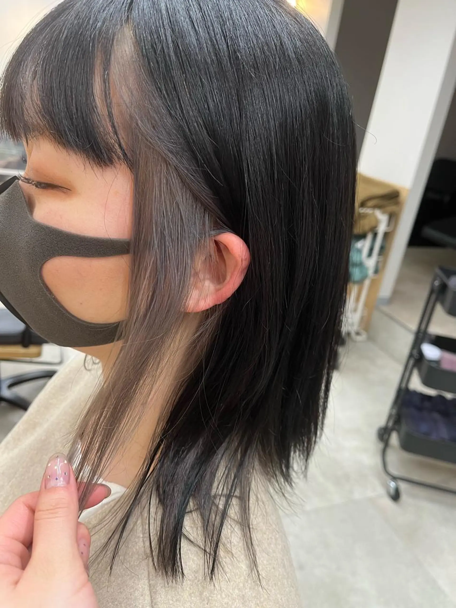 ミディアム カラー パーマ Riposo.所属・✨似合わせカラー✨ 奈須晴香のヘアスタイル