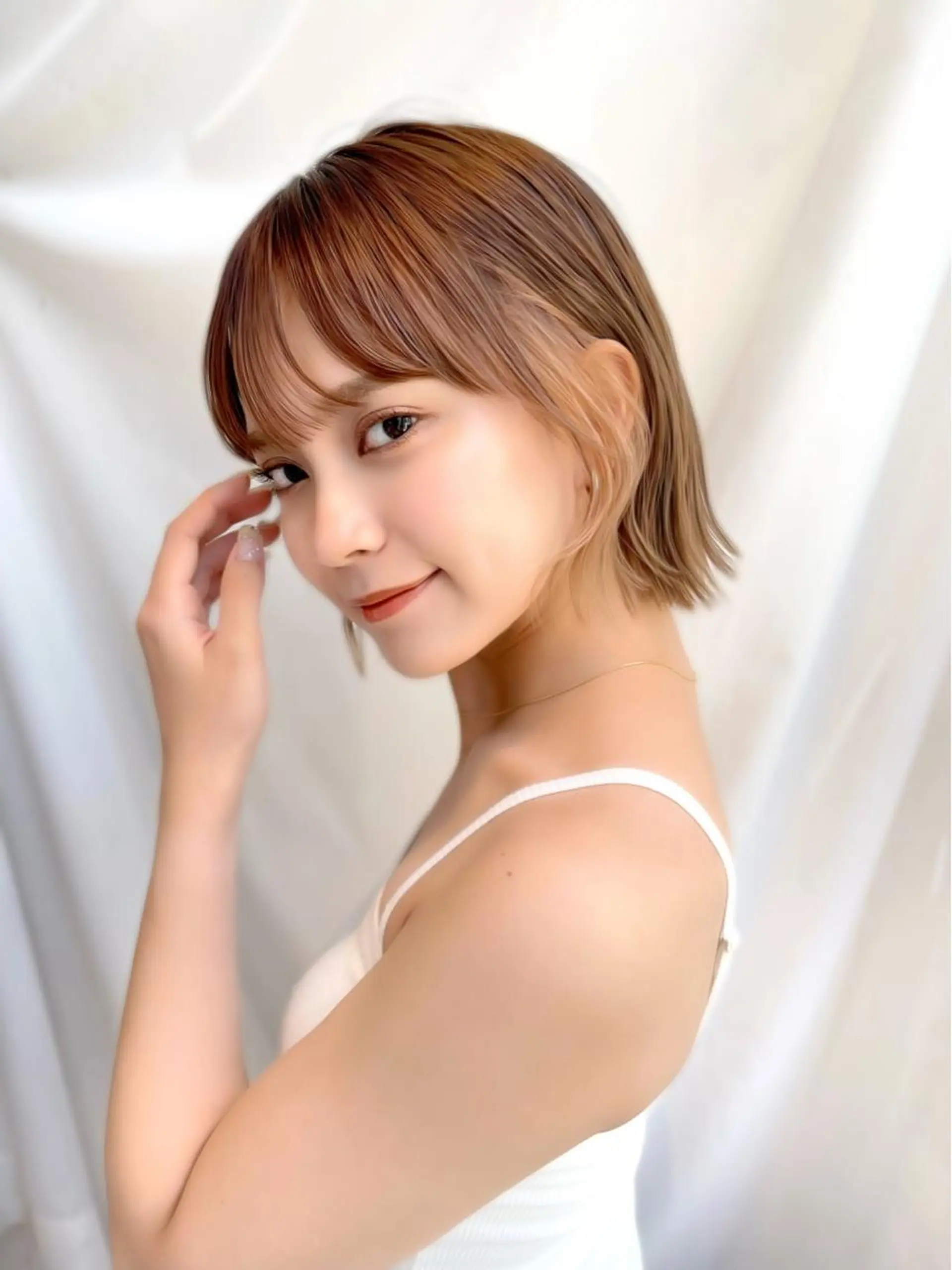 ショート カラー パーマ ヘアアレンジ ベージュカラー ブリーチ ケアブリーチ 透明感カラー ダブルカラー レイヤーカット/ボブ /縮毛矯正✨大輝のヘアスタイル