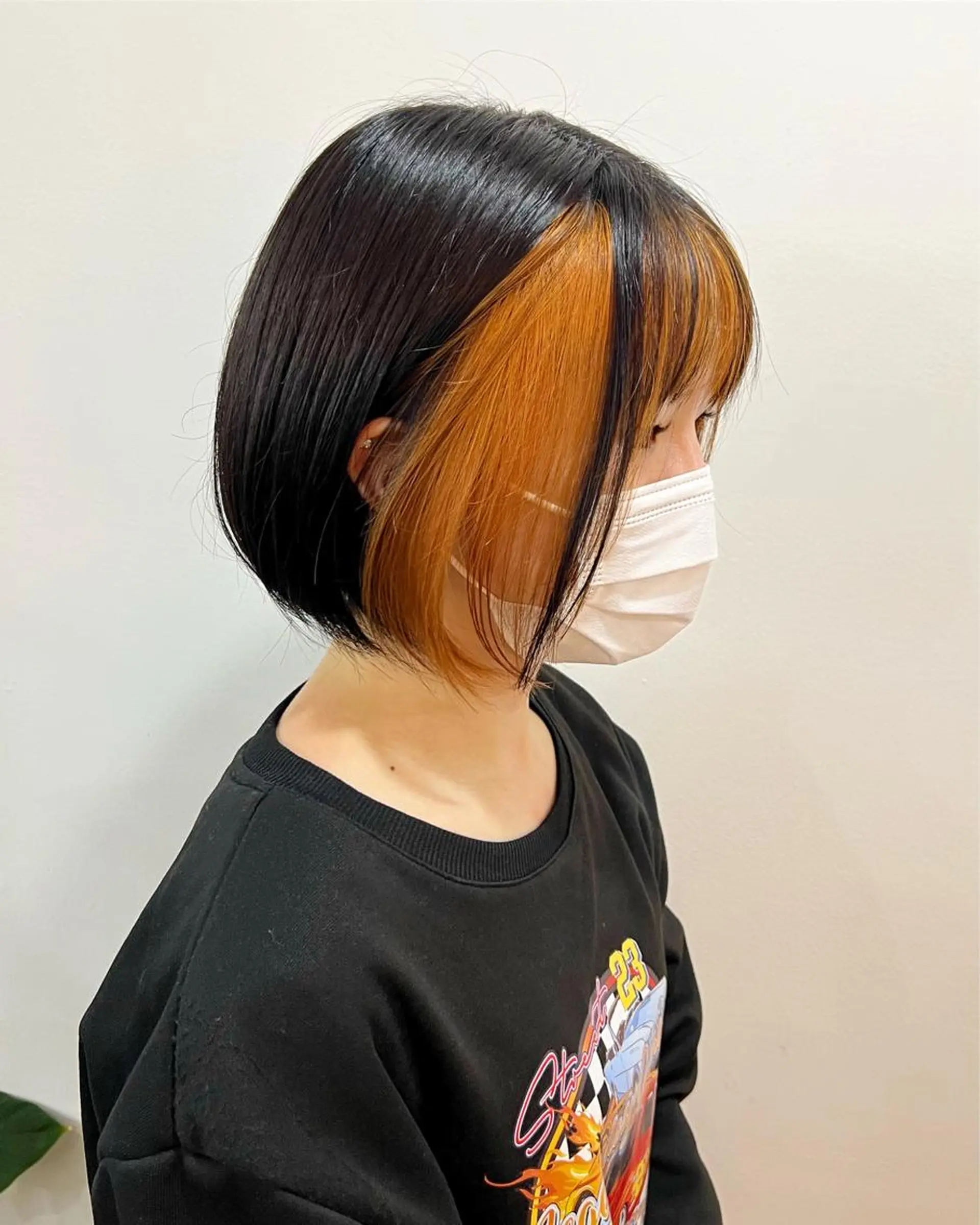 ショート カラー ミストバング  フェイスフレーミング オレンジ カット ヘアカラー フラム所属・WATANABE MISAKIのヘアスタイル