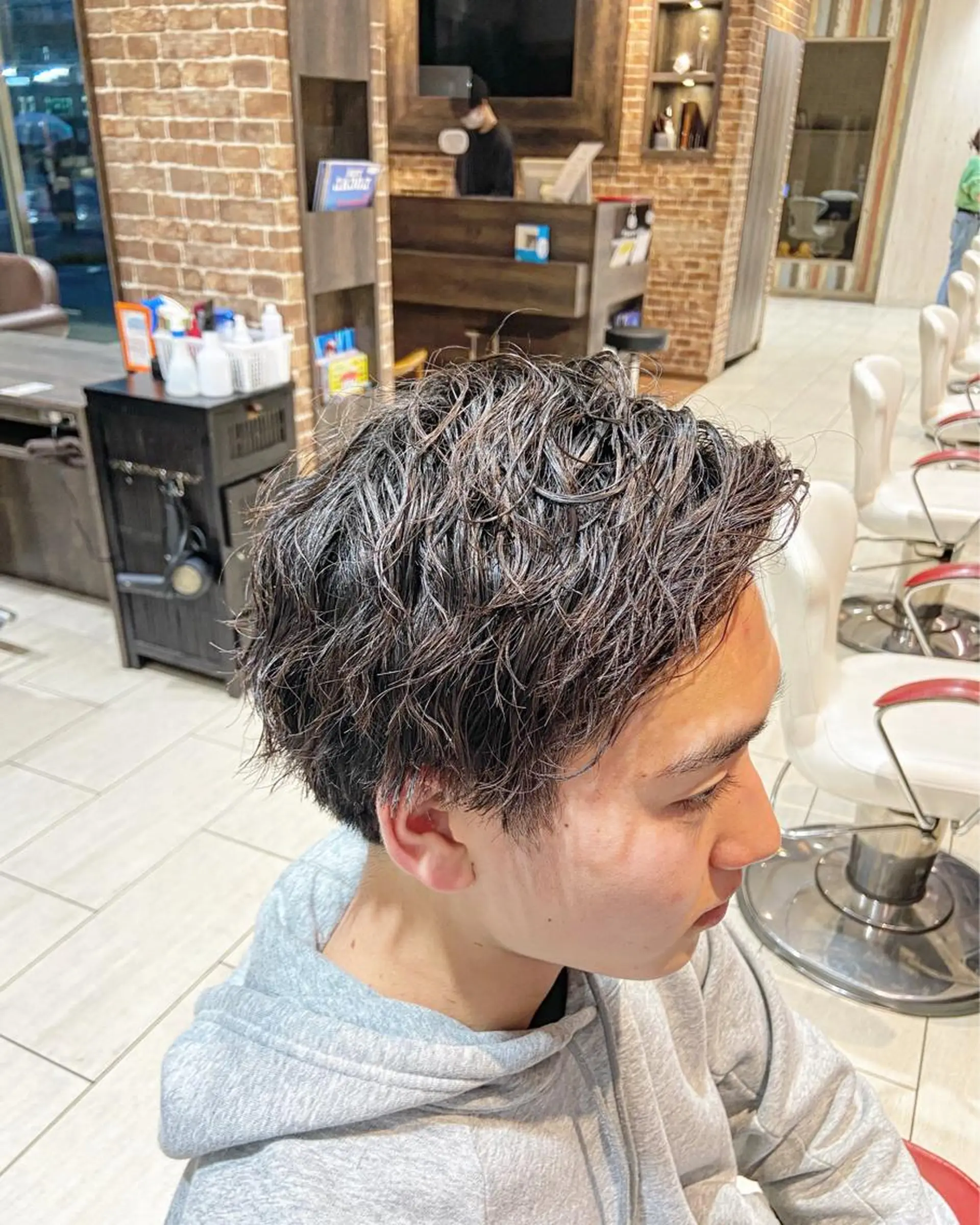 ショート パーマ メンズ カット パーマ sweetroom所属・❄️髪質改善/透明感 カラー/平塚/サトウのヘアスタイル