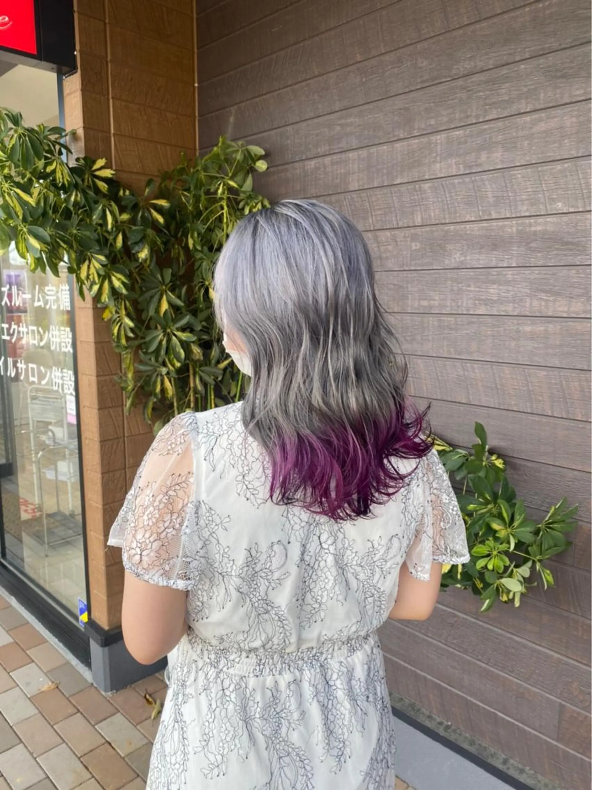 セミロング 太白区白髪ぼかし/ ボブカット/千葉達人のヘアスタイル