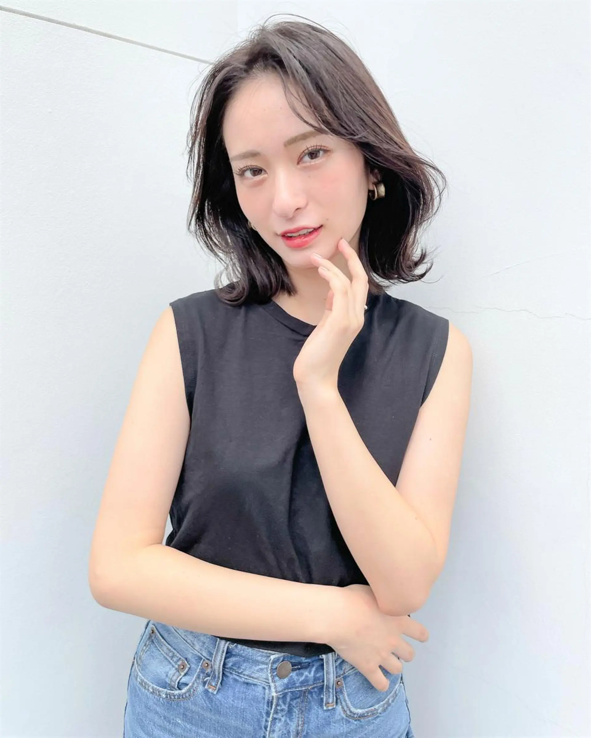 ミディアム カラー カット ヘアカラー トリートメント Olive🫒／赤み 消し／透明感のヘアスタイル