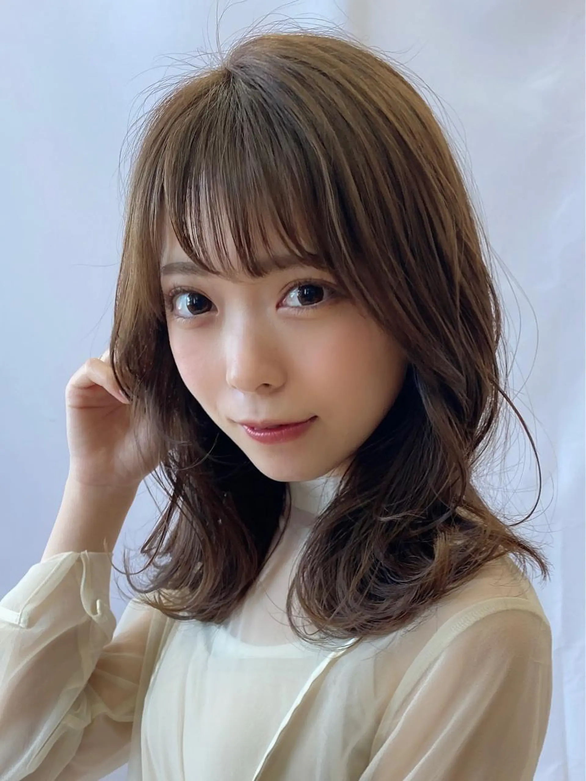 セミロング くびれヘア レイヤーカット カット ヘアカラー トリートメント 🧡くびれヘア/前髪 顔周り🧡久原結衣のヘアスタイル