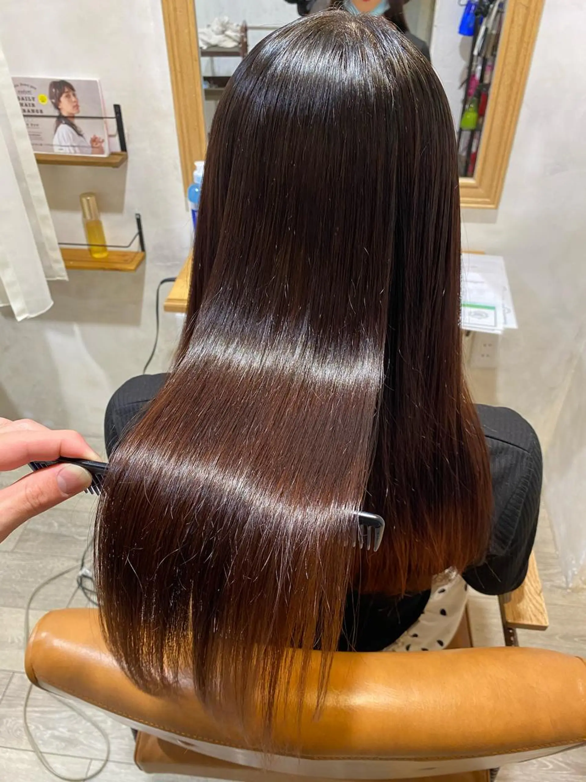 セミロング カラー パーマ メンズ 縮毛矯正 安部 真輝のヘアスタイル