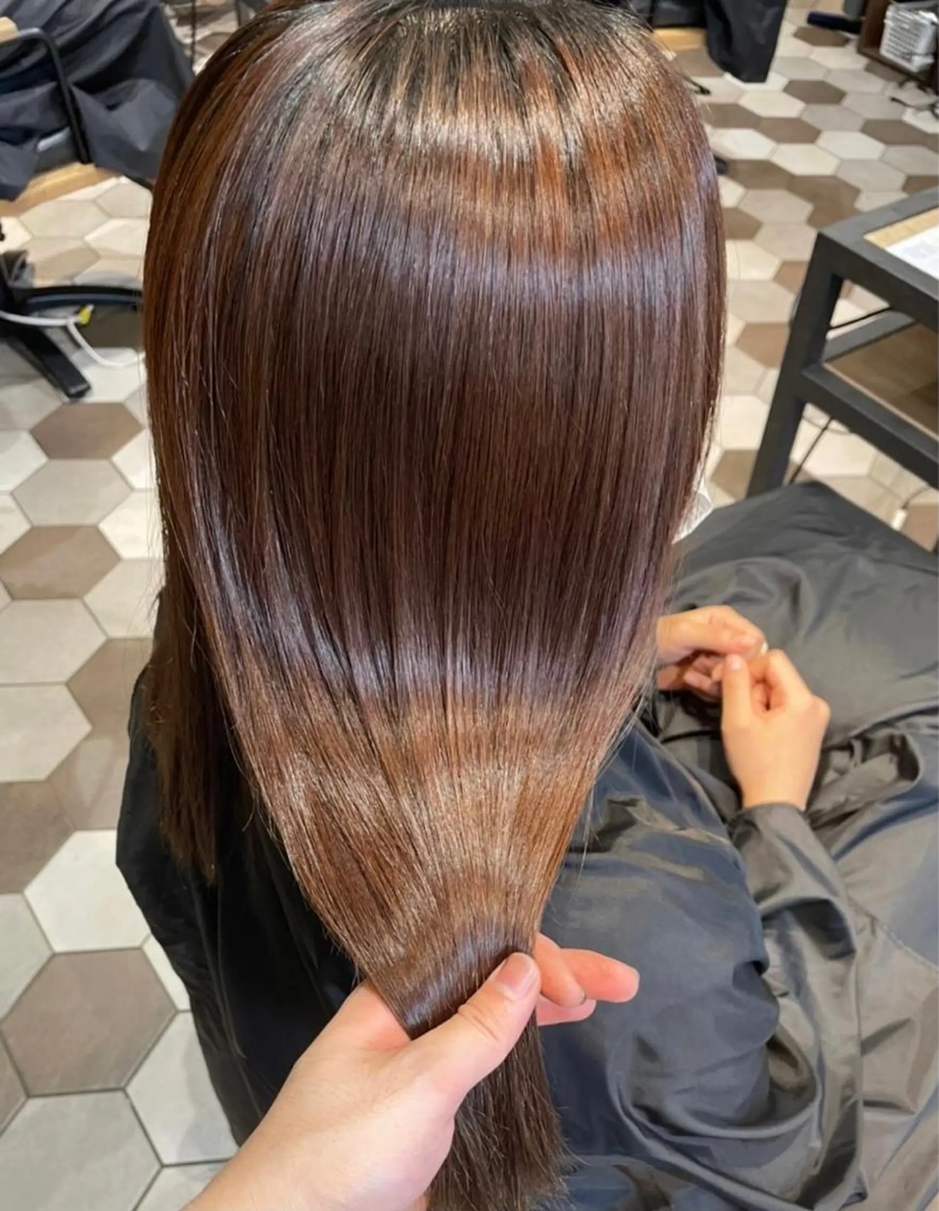 ロング カット 縮毛矯正 トリートメント 縞田 健一のヘアスタイル