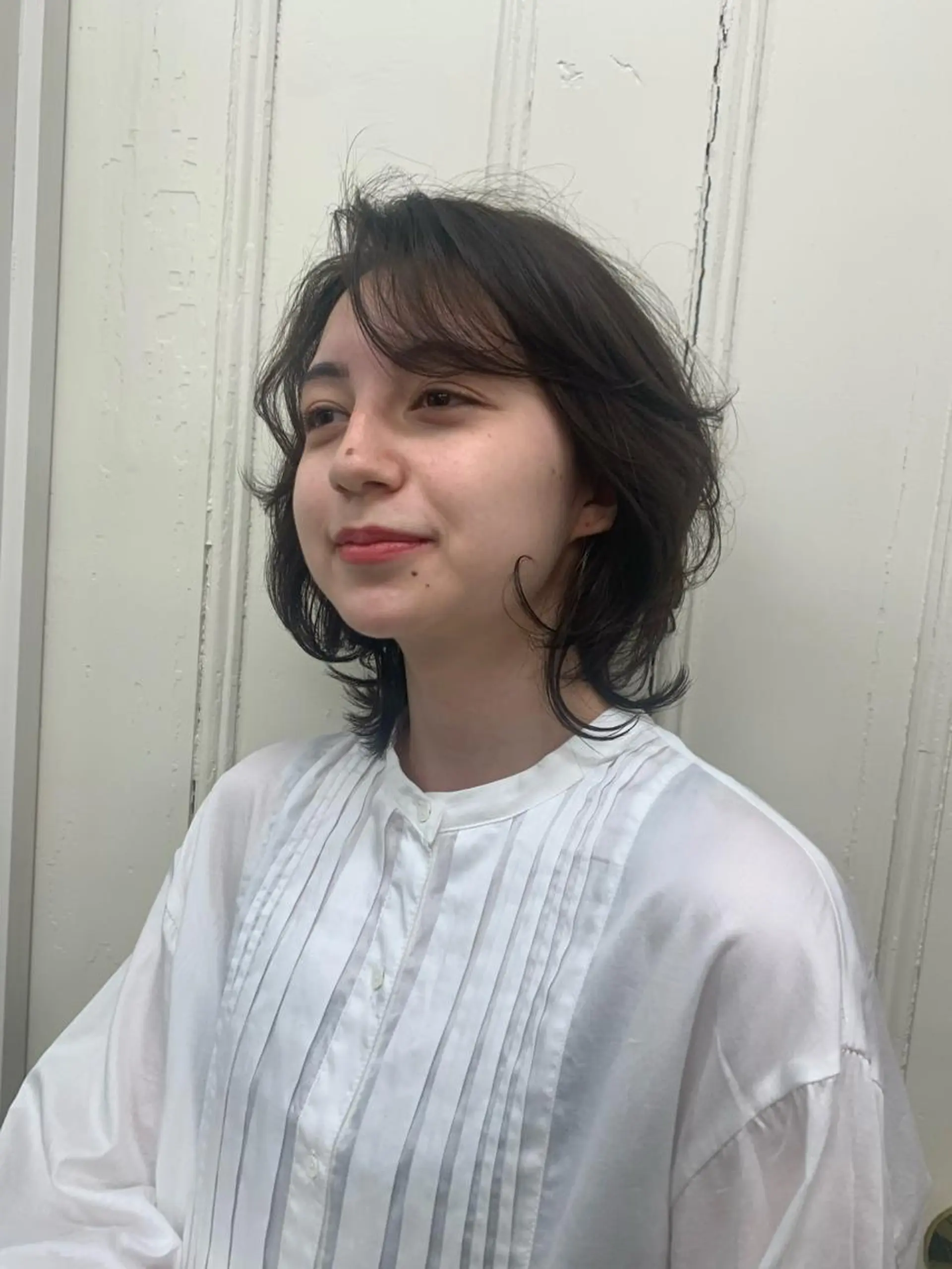 ミディアム カット パーマ コヤマ ナミのヘアスタイル