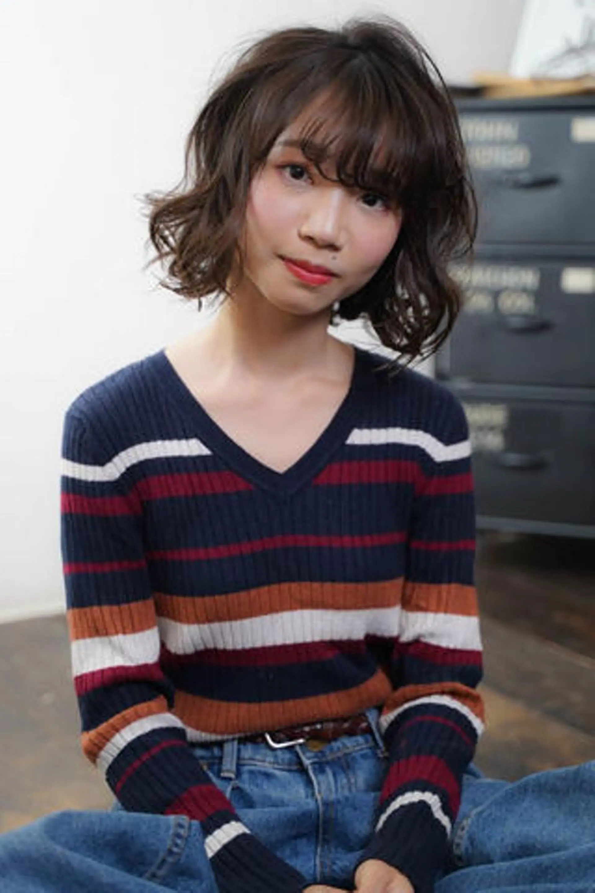 ショート カラー パーマ 板倉 花連のヘアスタイル