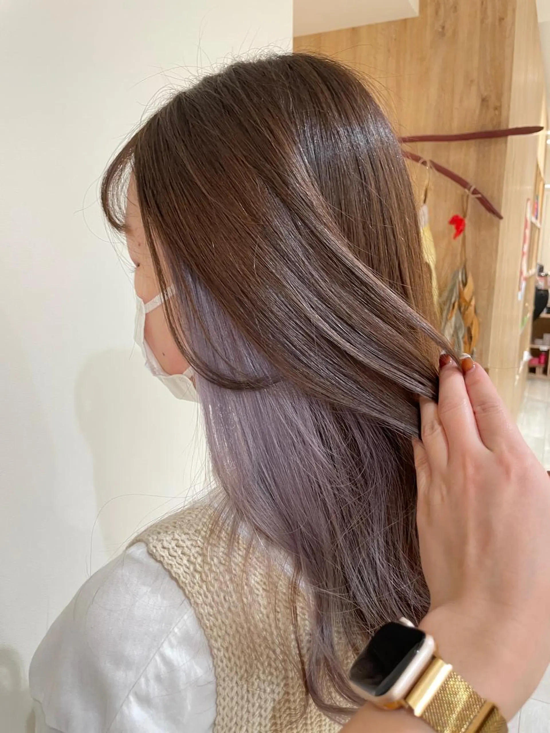 ロング カラー パープルカラー ヘアカラー インナーカラー/ 韓国風🌿RIKOのヘアスタイル