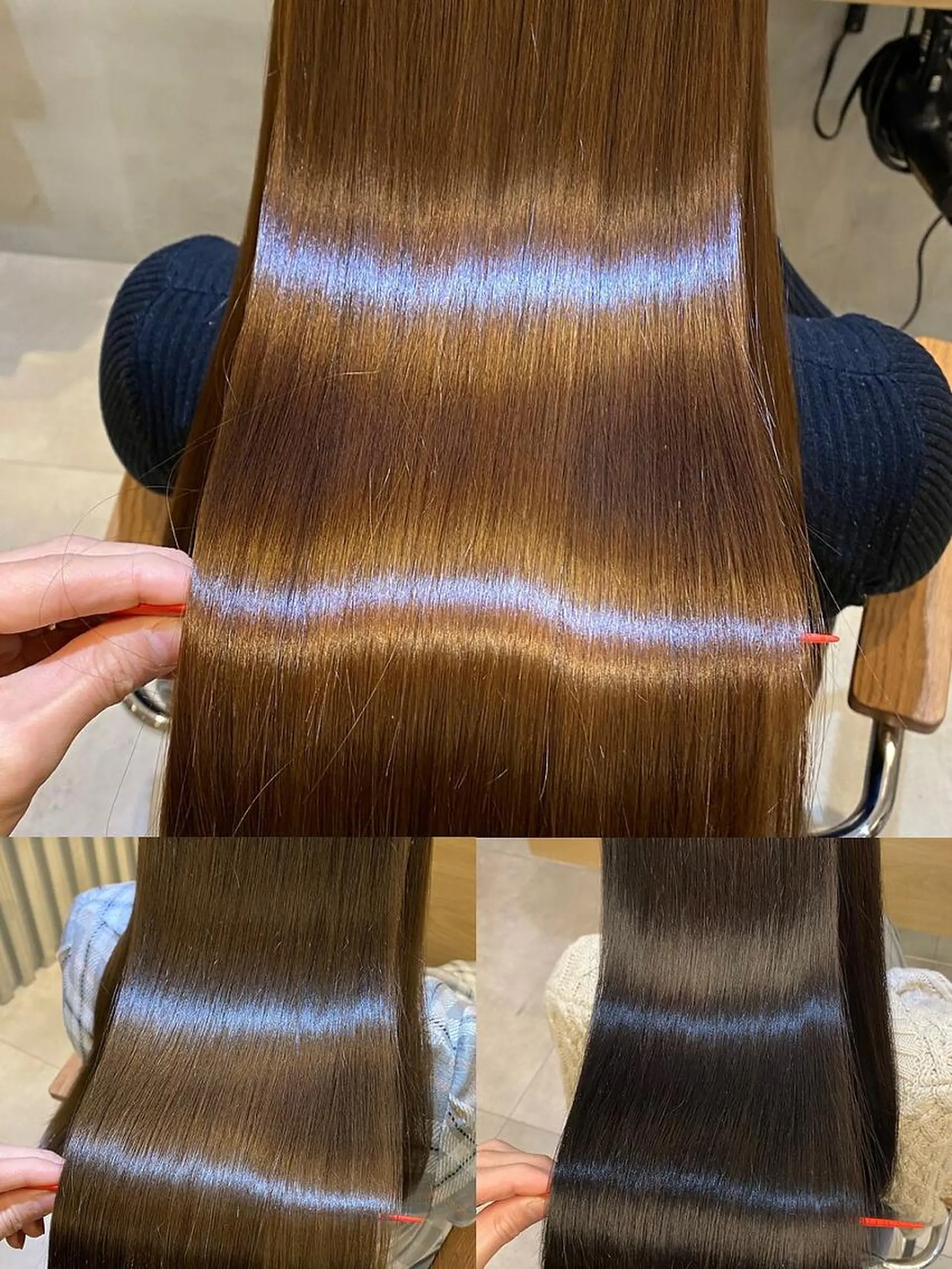 ロング カラー ベージュカラー グレージュ インナーカラー ミルクティーベージュ 顔まわりレイヤー ヘアカラー トリートメント Zina福岡天神店 艶髪/レイヤー/小顔のヘアスタイル