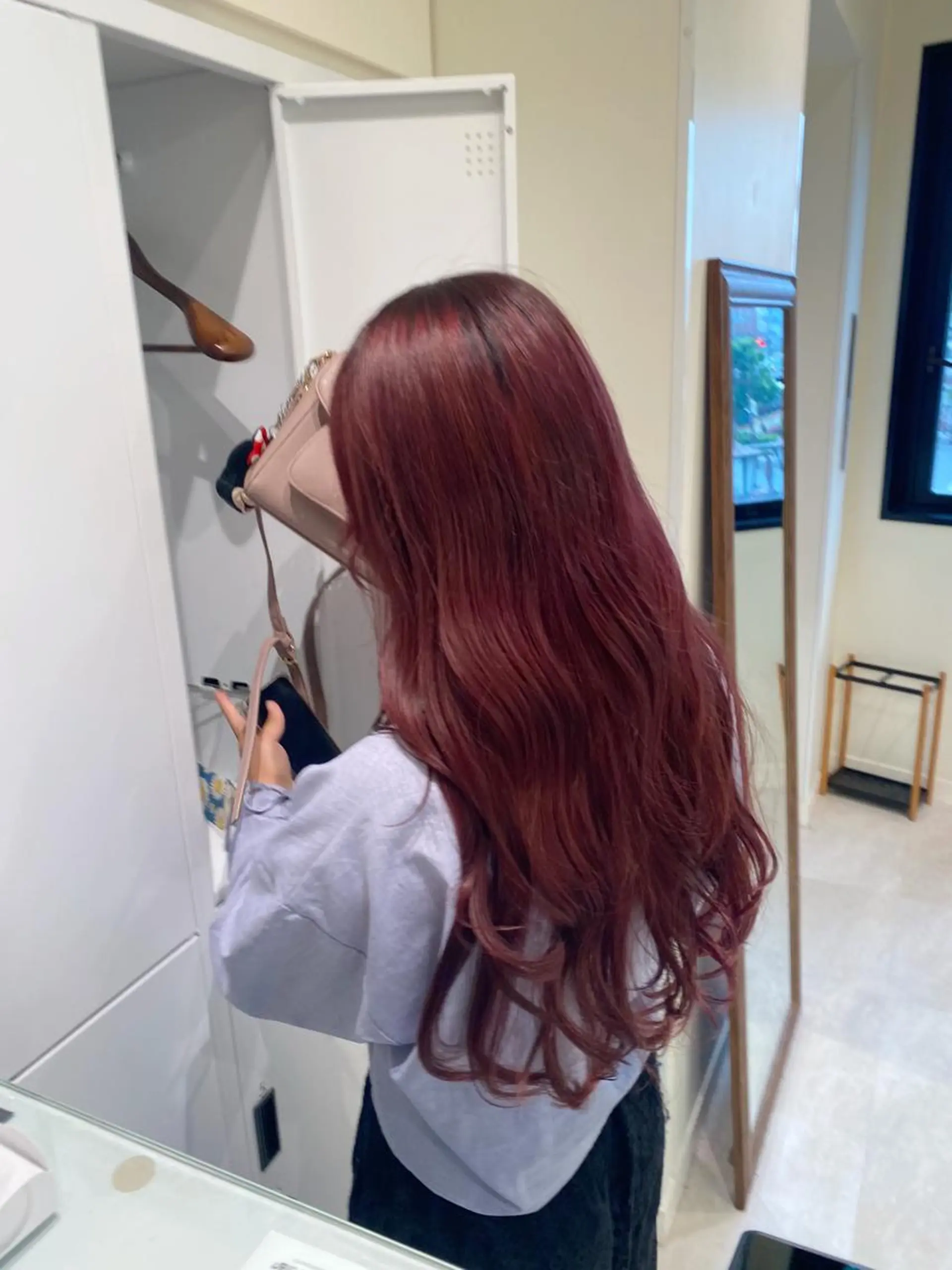 ロング カラー レッドカラー 暖色カラー /ヘアアレンジ/花鈴のヘアスタイル