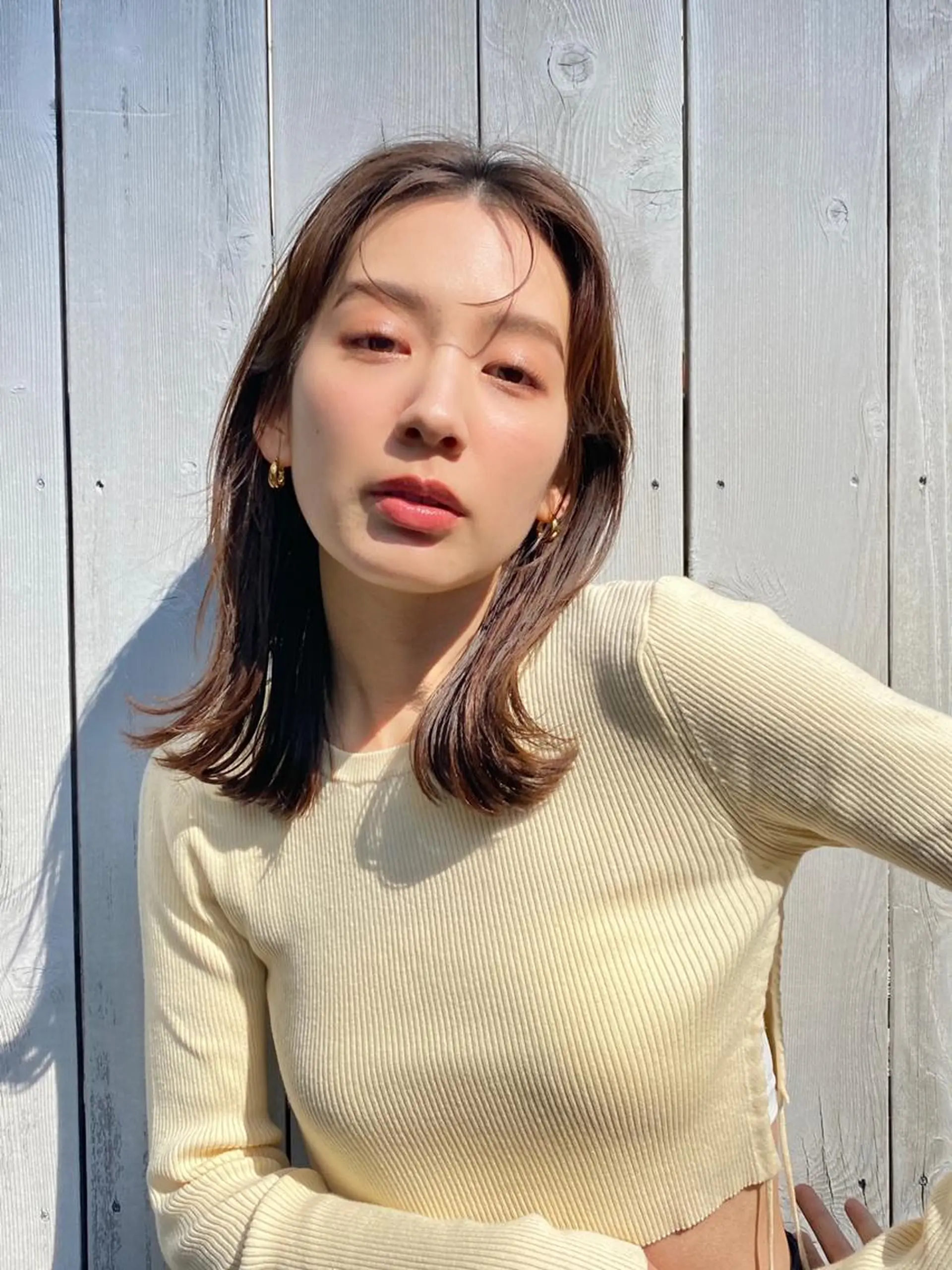 ミディアム ミディアムパーマ ボブ くびれヘア ハイライト 髪質改善 ROW町田🌿 大人可愛い/艶髪改善のヘアスタイル