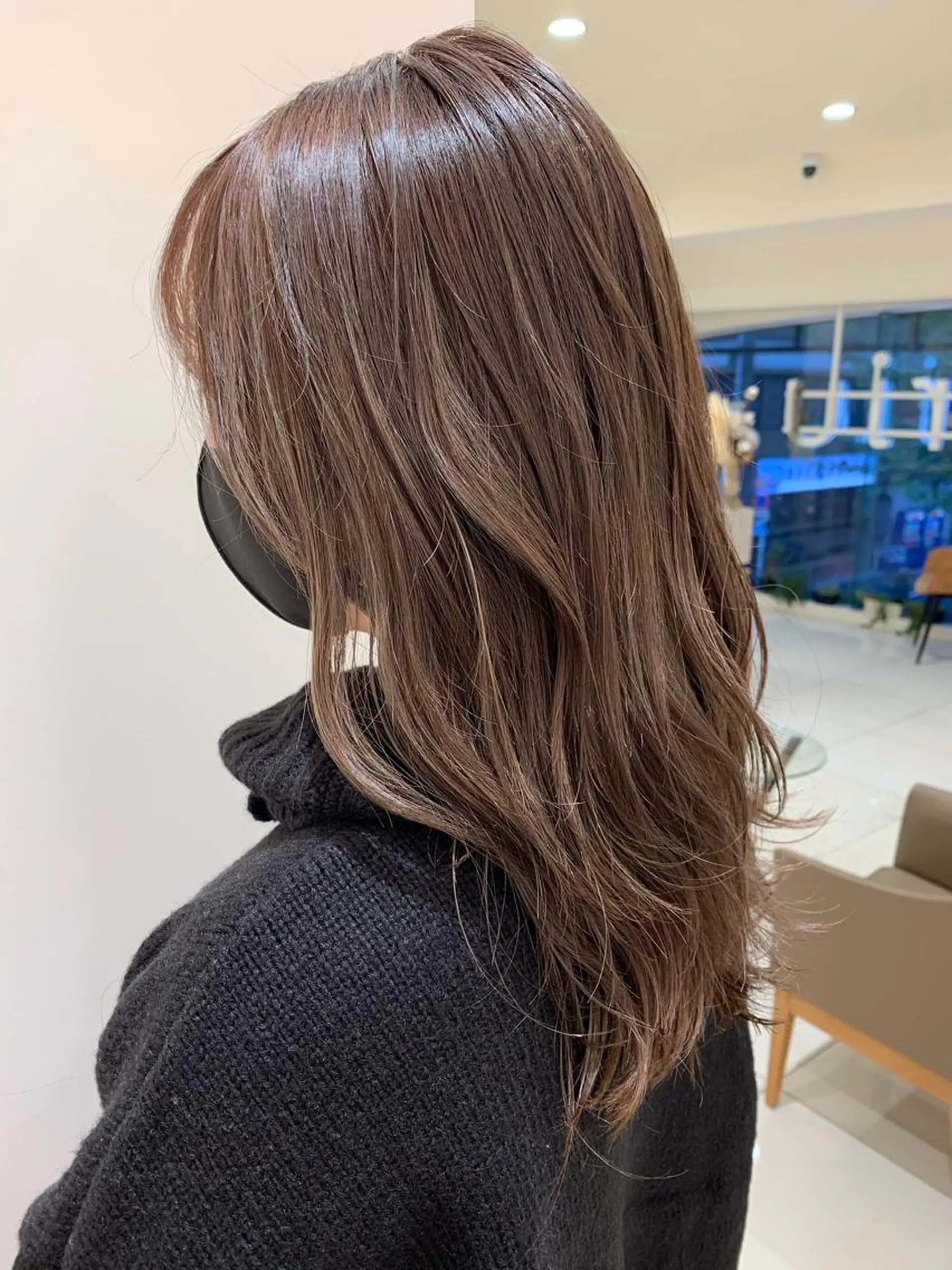 セミロング カラー ハイライトカラー ハイライト 🌹似合わせカラー/ 酸性縮毛🌹野本麗奈のヘアスタイル