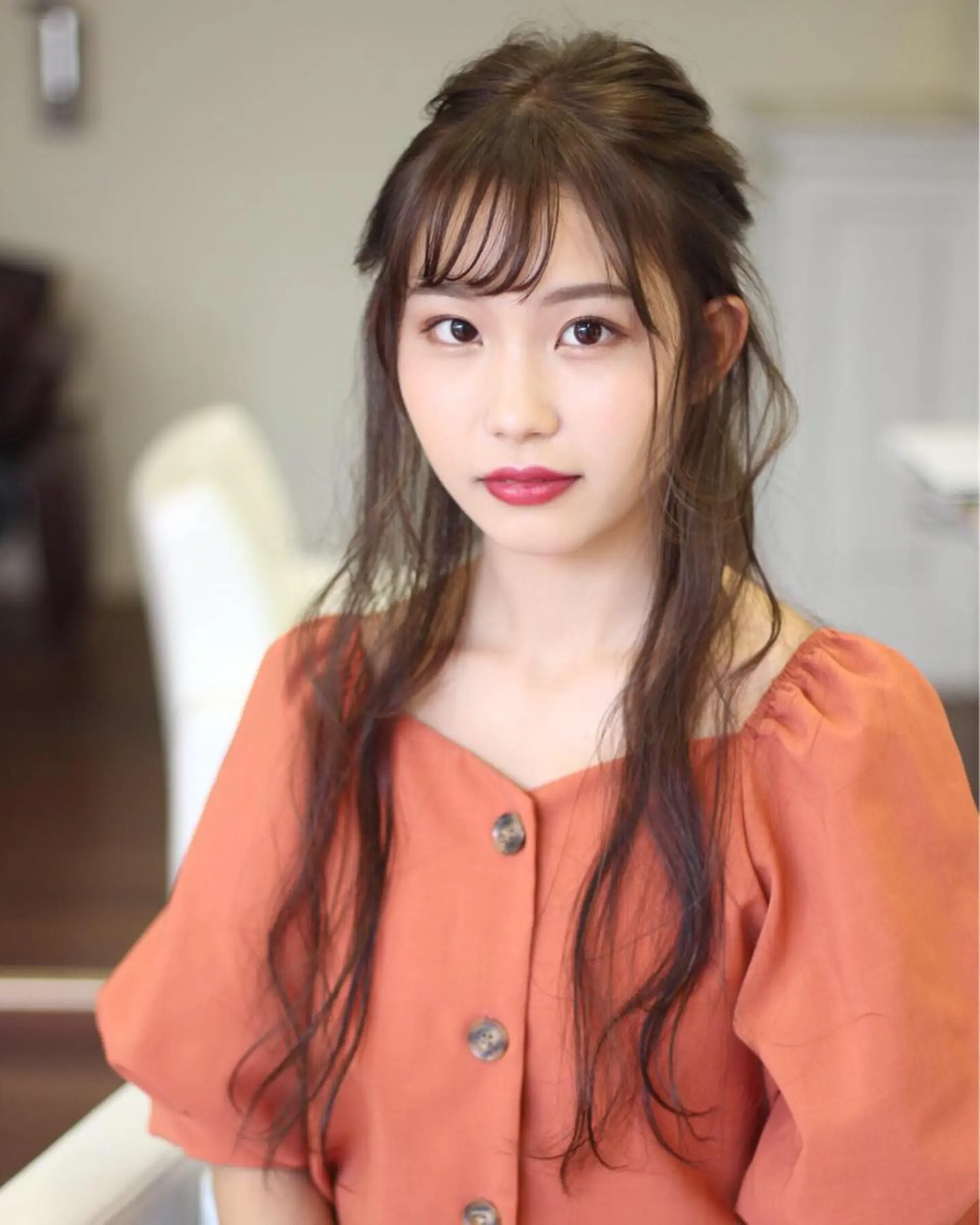 ロング ヘアアレンジ ハーフアップ ヘアセット 成松 勇治のヘアスタイル