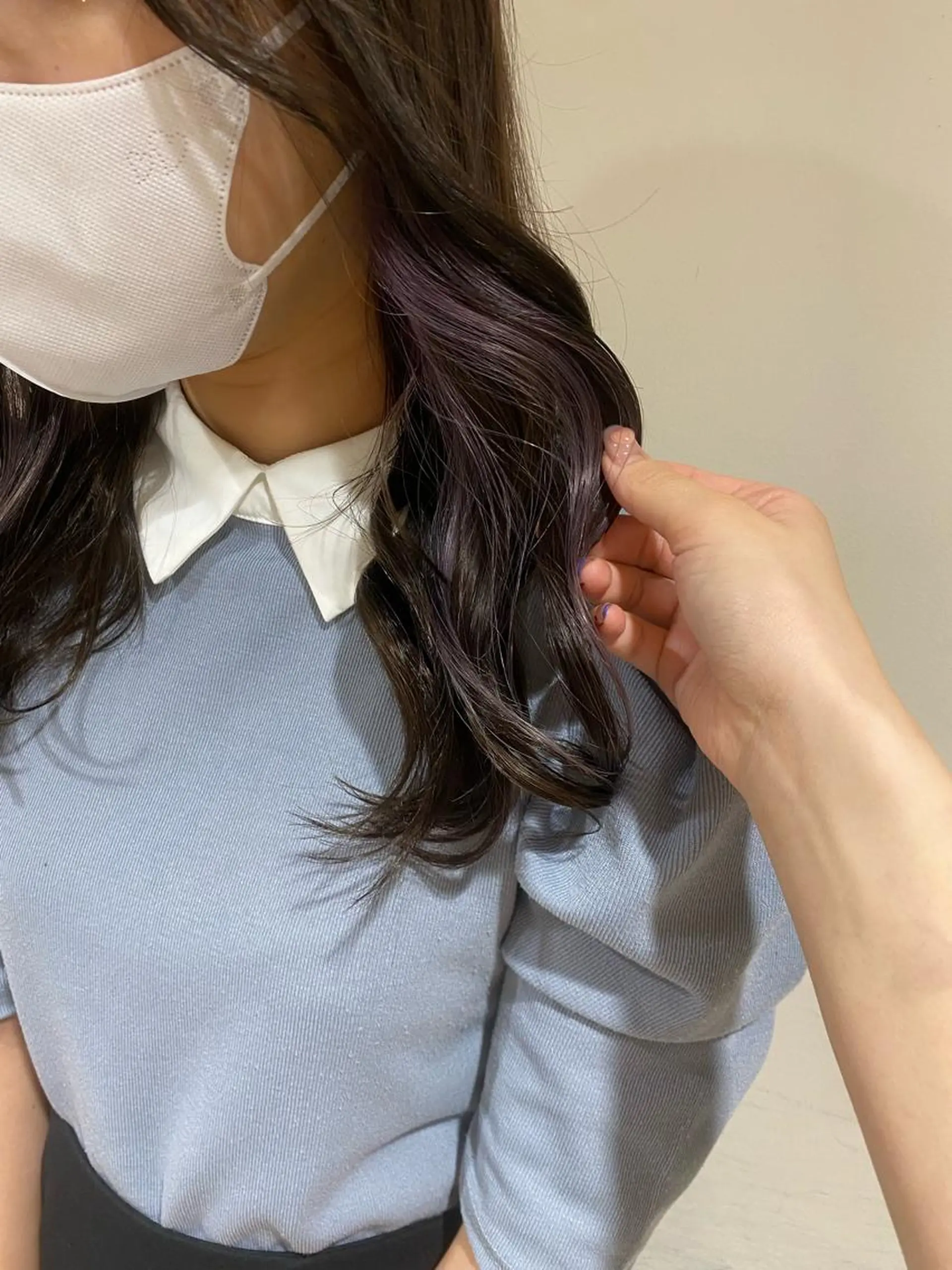 ロング カラー ブリーチ イヤリングカラー ラベンダーカラー 関口 桃花🌷 暖色カラーのヘアスタイル