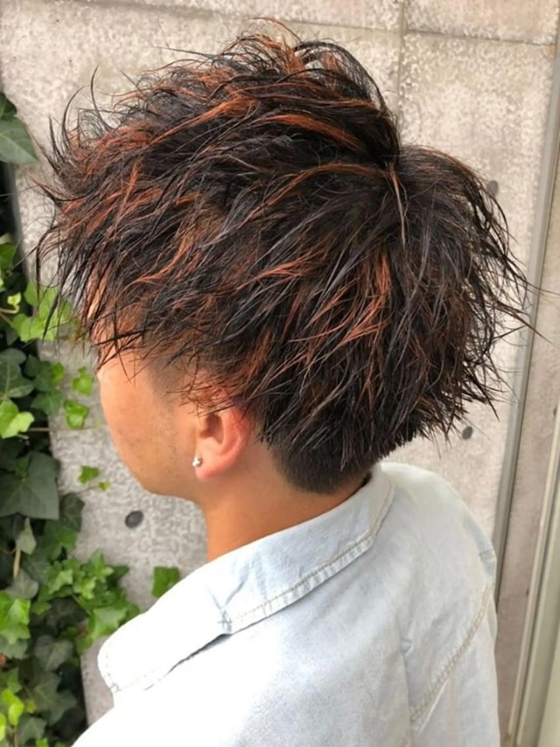 ショート カラー パーマ メンズ メンズパーマフェード シモジタカヒロのヘアスタイル