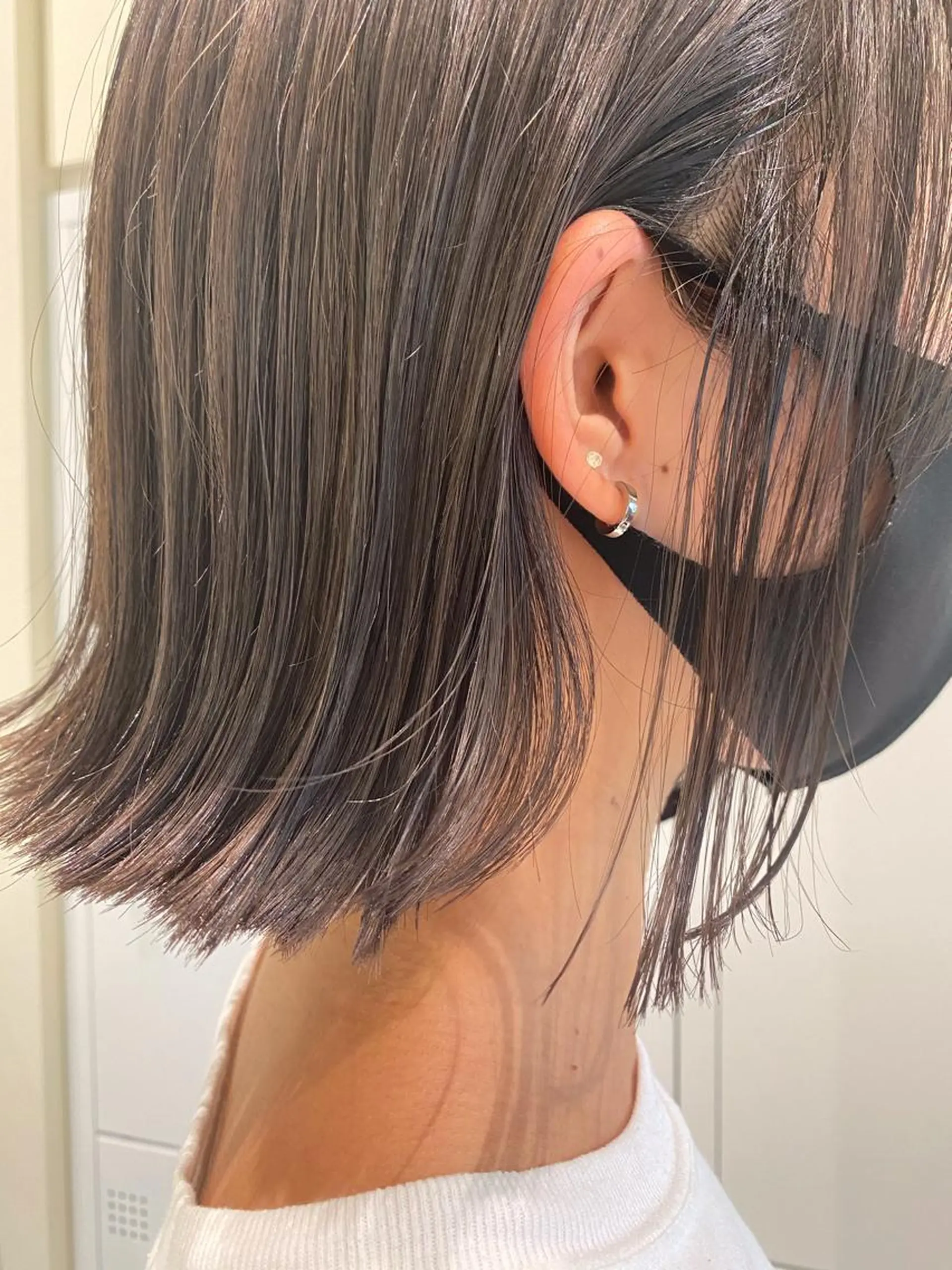 ショート カラー 透明感カラー グレージュ ボブ/インナーカラー /眉毛/Miyuのヘアスタイル