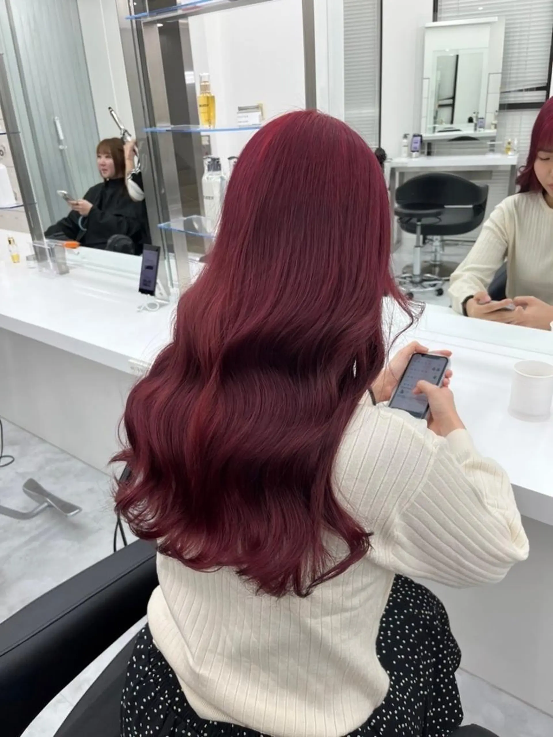 カラー ヘアカラー トリートメント ヘッドスパ ヘアセット 上野BABY💞 高発色暖色カラー💞のヘアスタイル