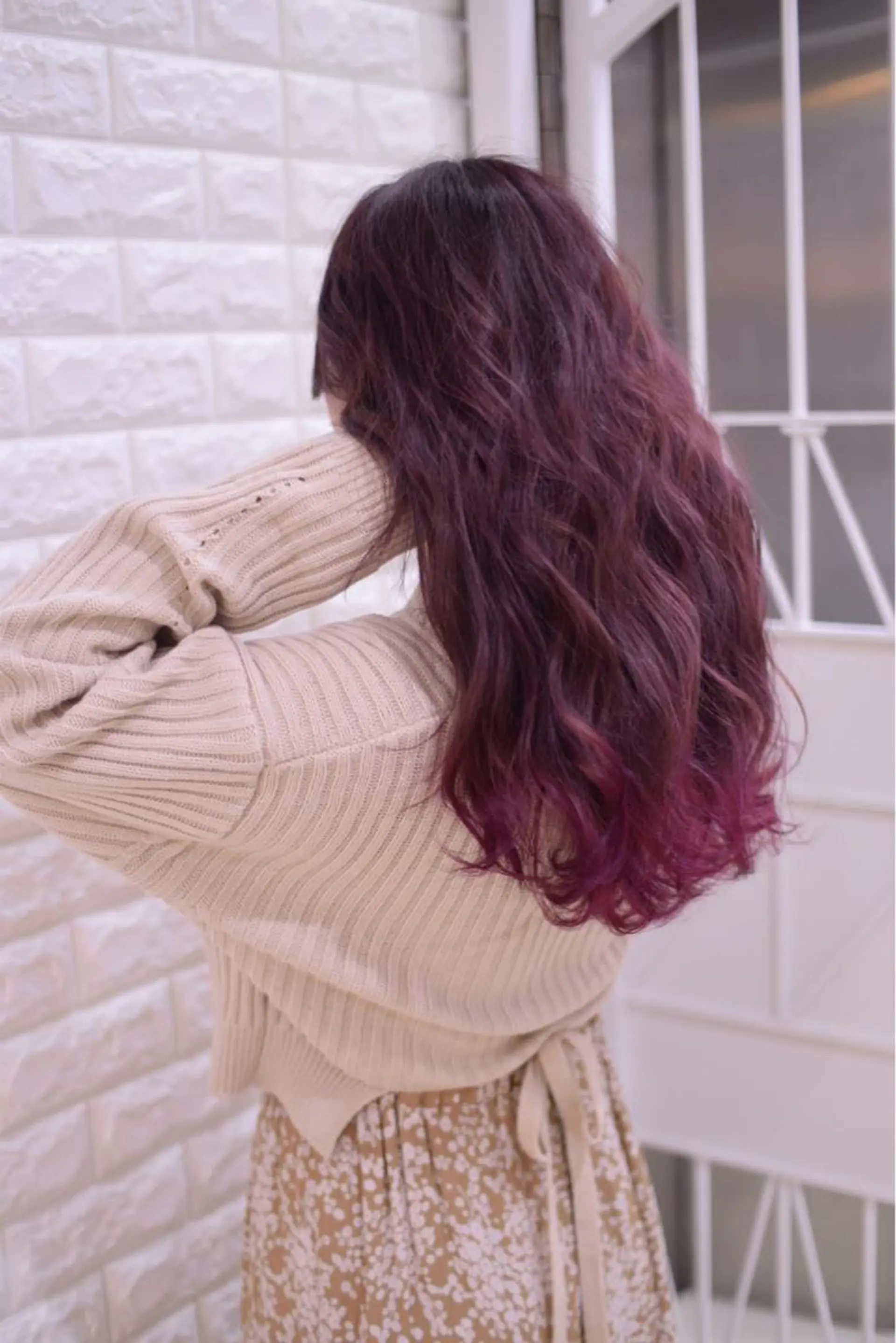 ロング カラー グラデーションカラー ピンクカラー ピンクパープル パープルカラー ハイトーンカラー RYUのヘアスタイル