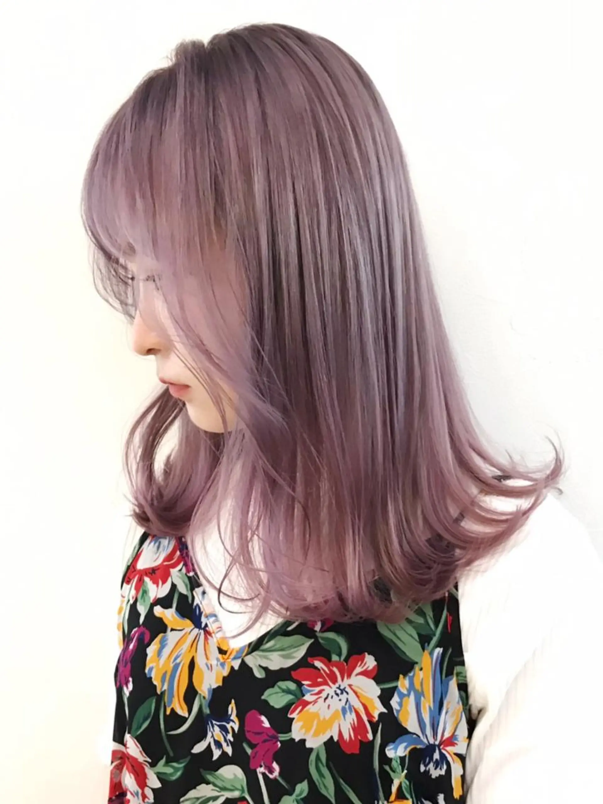 セミロング カラー パーマ ヘアアレンジ ラベンダーカラー ITbyALBUM 浦和店のヘアスタイル