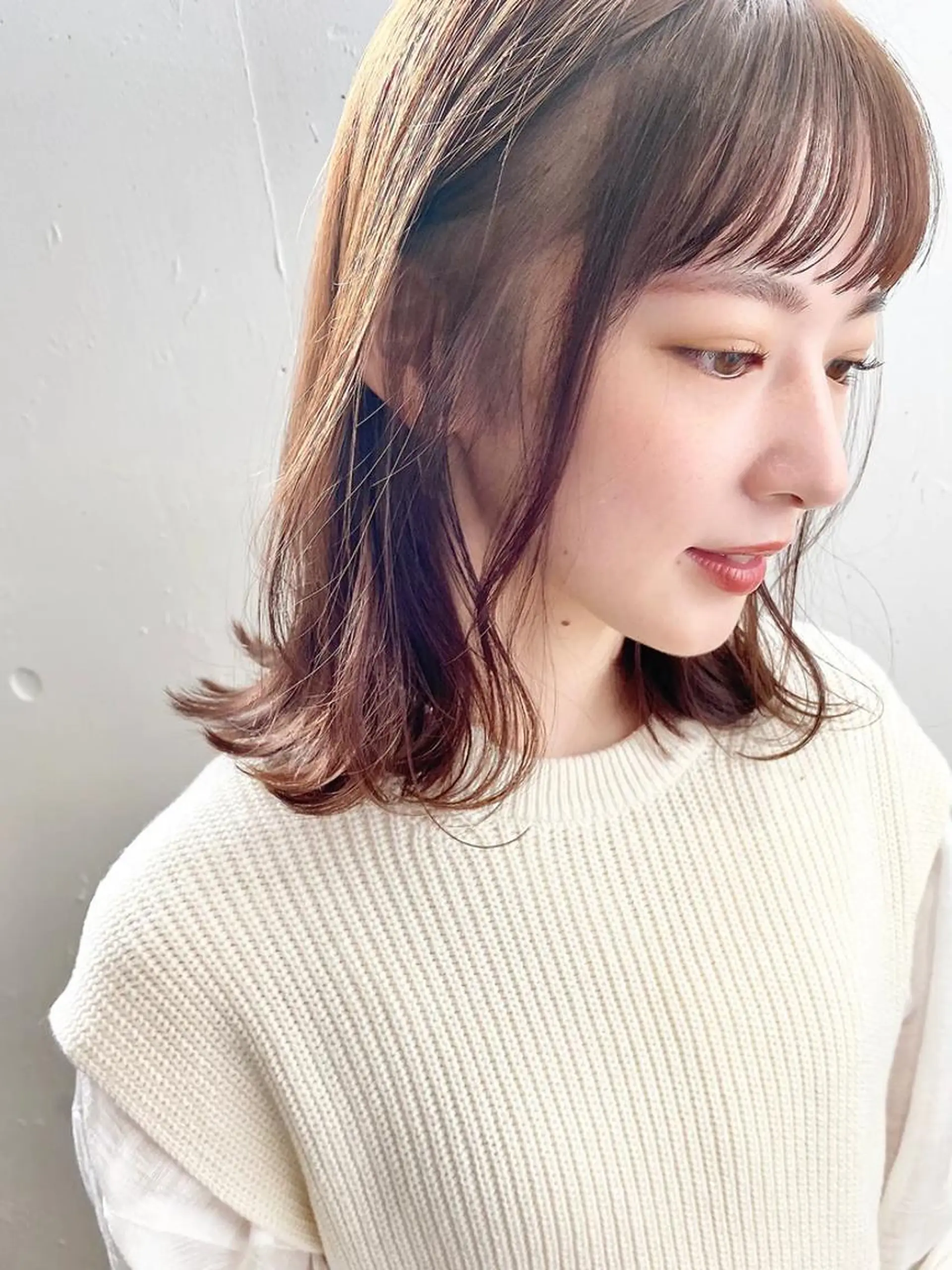 ミディアム カラー カット ヘアカラー トリートメント 杉田 竜希のヘアスタイル