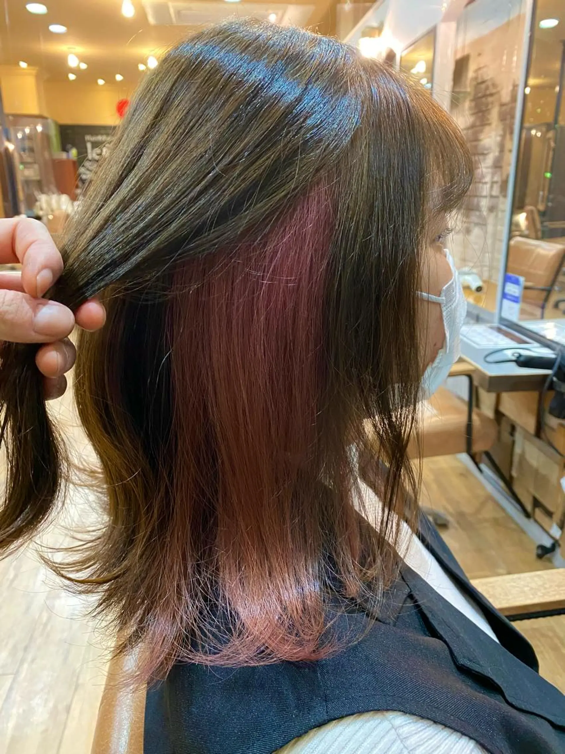 セミロング カラー オリーブカラー ヘアカラー トリートメント ケアカラーリスト✂️ SHIAN   フジのヘアスタイル