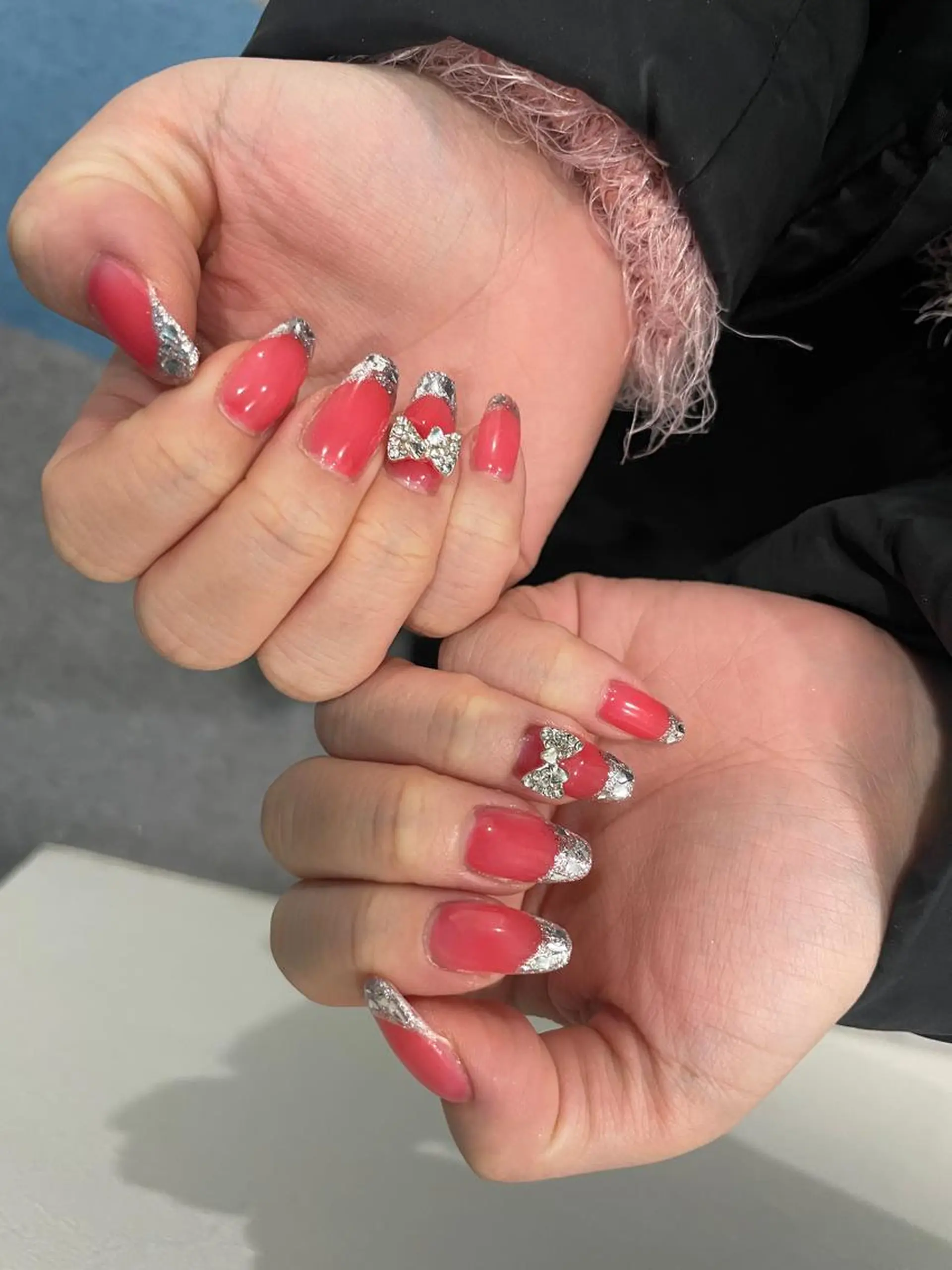 ネイル フレンチネイル ガラスフレンチ 持ち込み Whity所属・Whity kiriのネイルデザイン