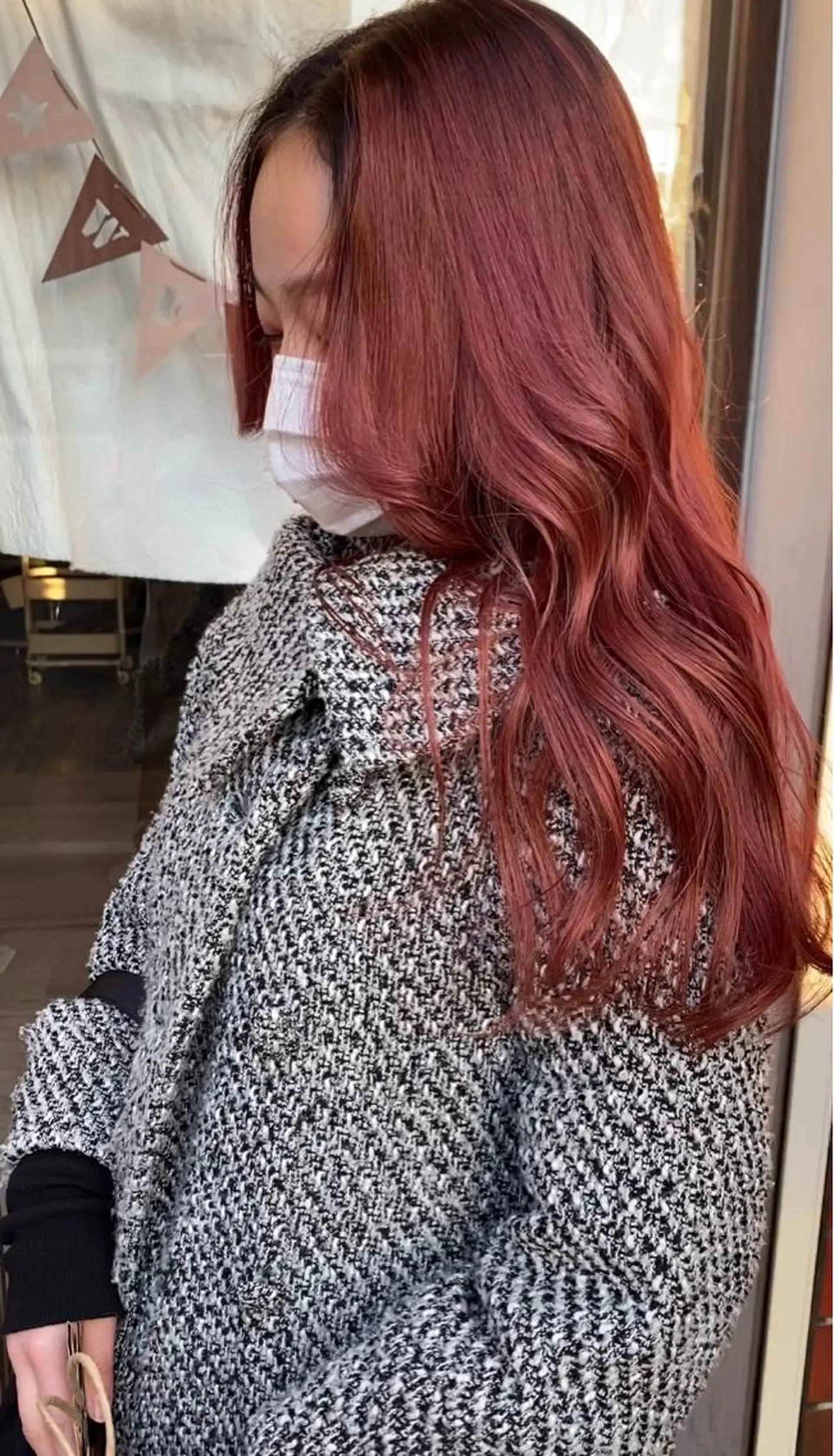 ロング ボブ エクステ ハイライト 髪質改善 韓国風ヘア ヘアカラー ココルアナ 豊中美容室のヘアスタイル