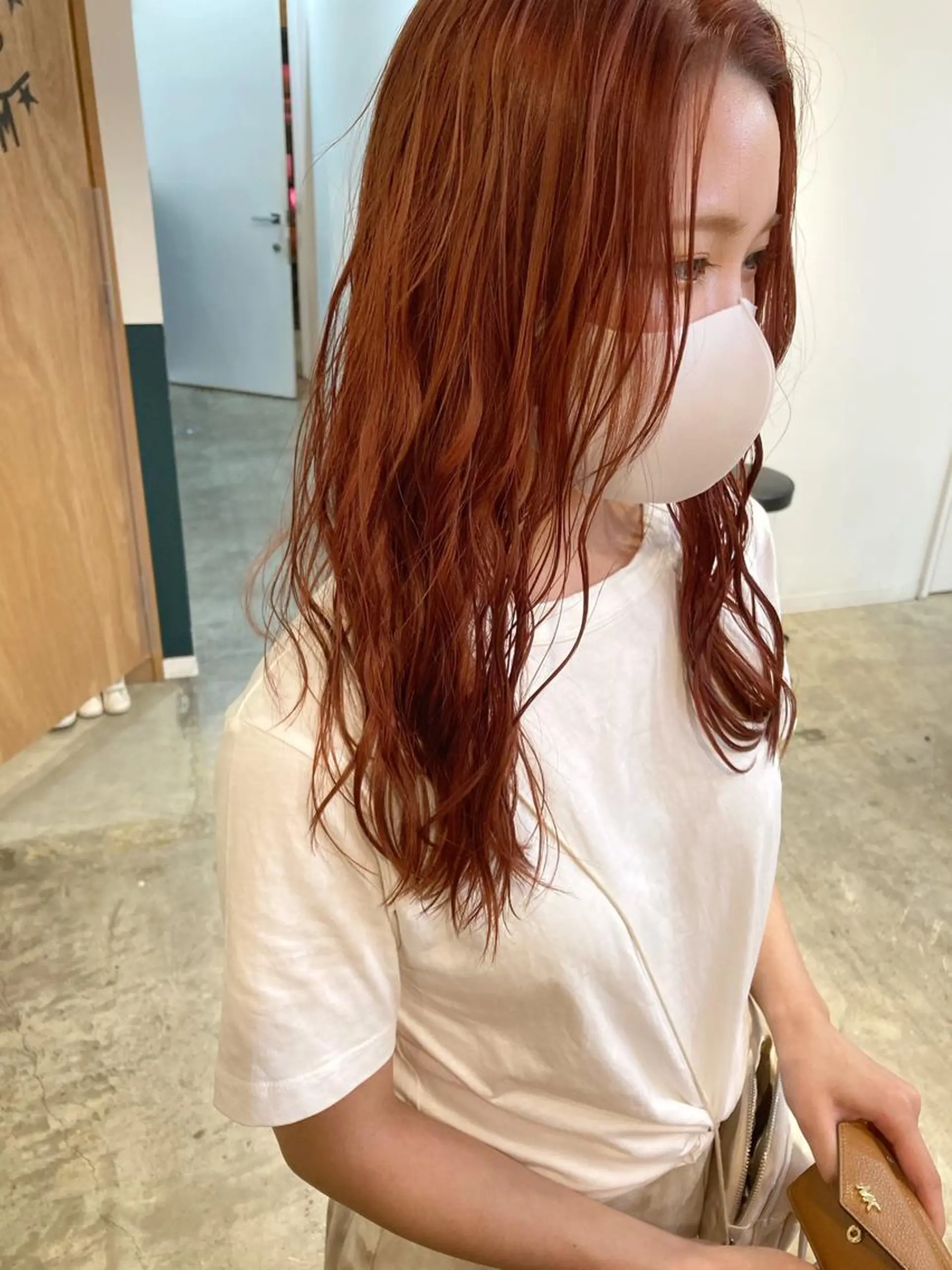 ロング カラー ブリーチ オレンジ カット ヘアカラー カラーリスト菅野 竜矢🌈のヘアスタイル