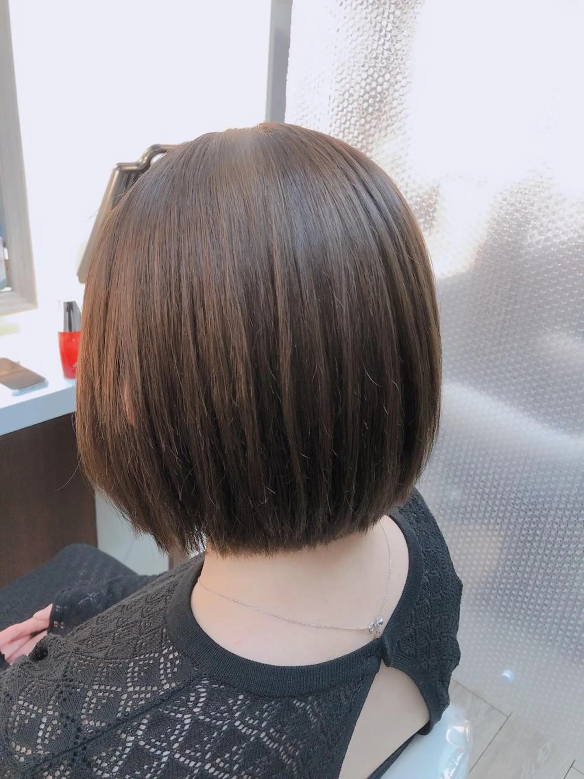 ミディアム カラー ミディアムパーマ ボブ 縮毛矯正 いけがみ ゆかなのヘアスタイル