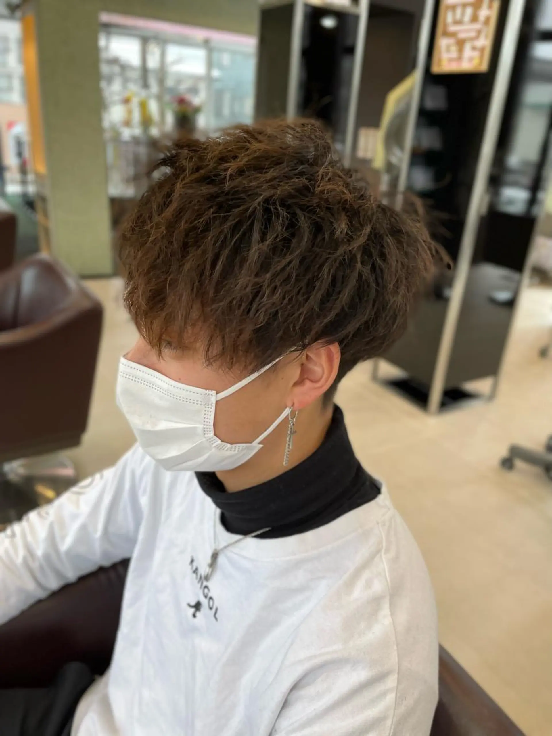 ショート カラー パーマ ヘアアレンジ メンズ 坂尻 嘉珠也のヘアスタイル