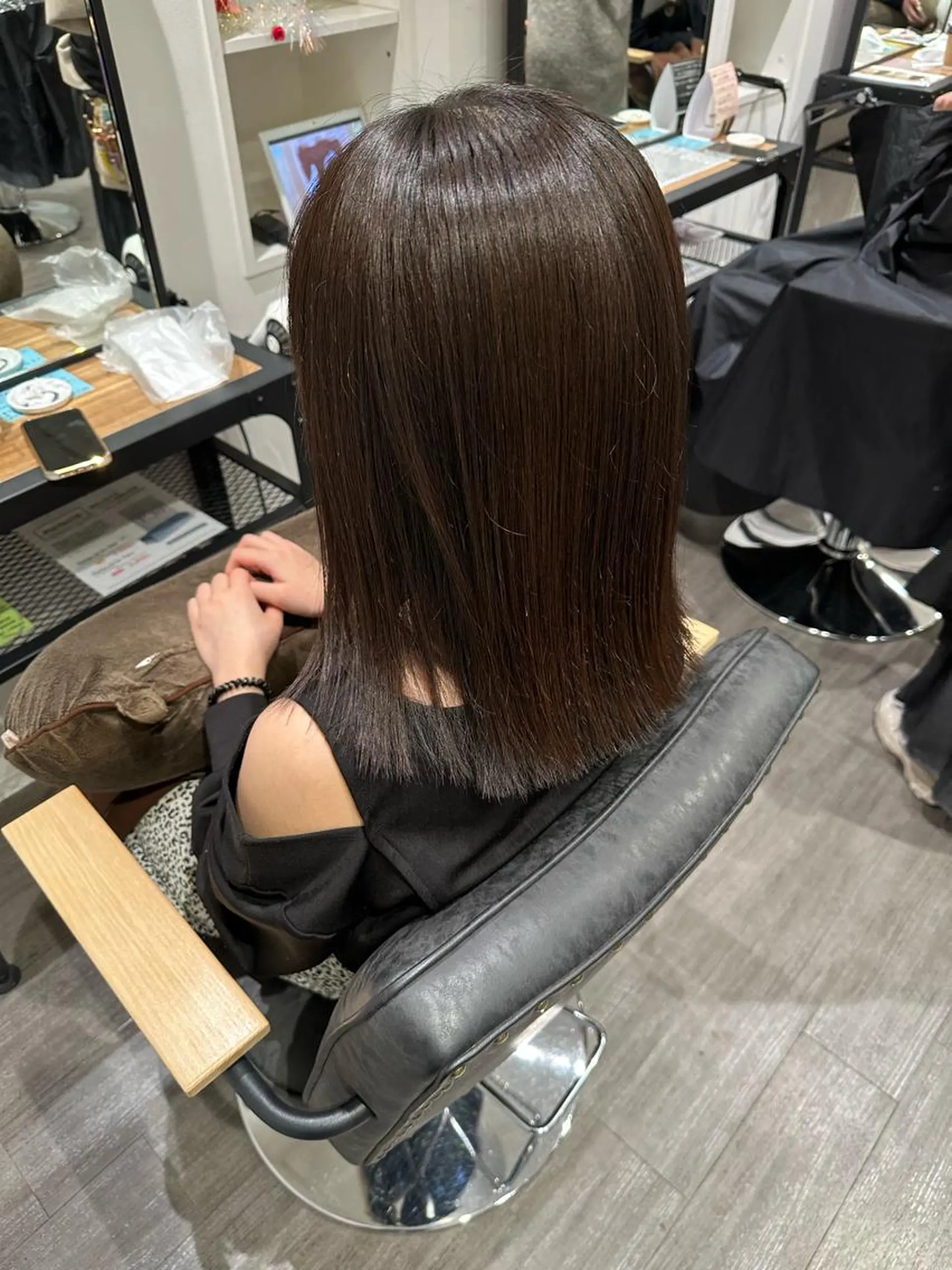 ミディアム カラー ブラウンカラー ヘアカラー トリートメント ヘッドスパ 上田 紗也のヘアスタイル