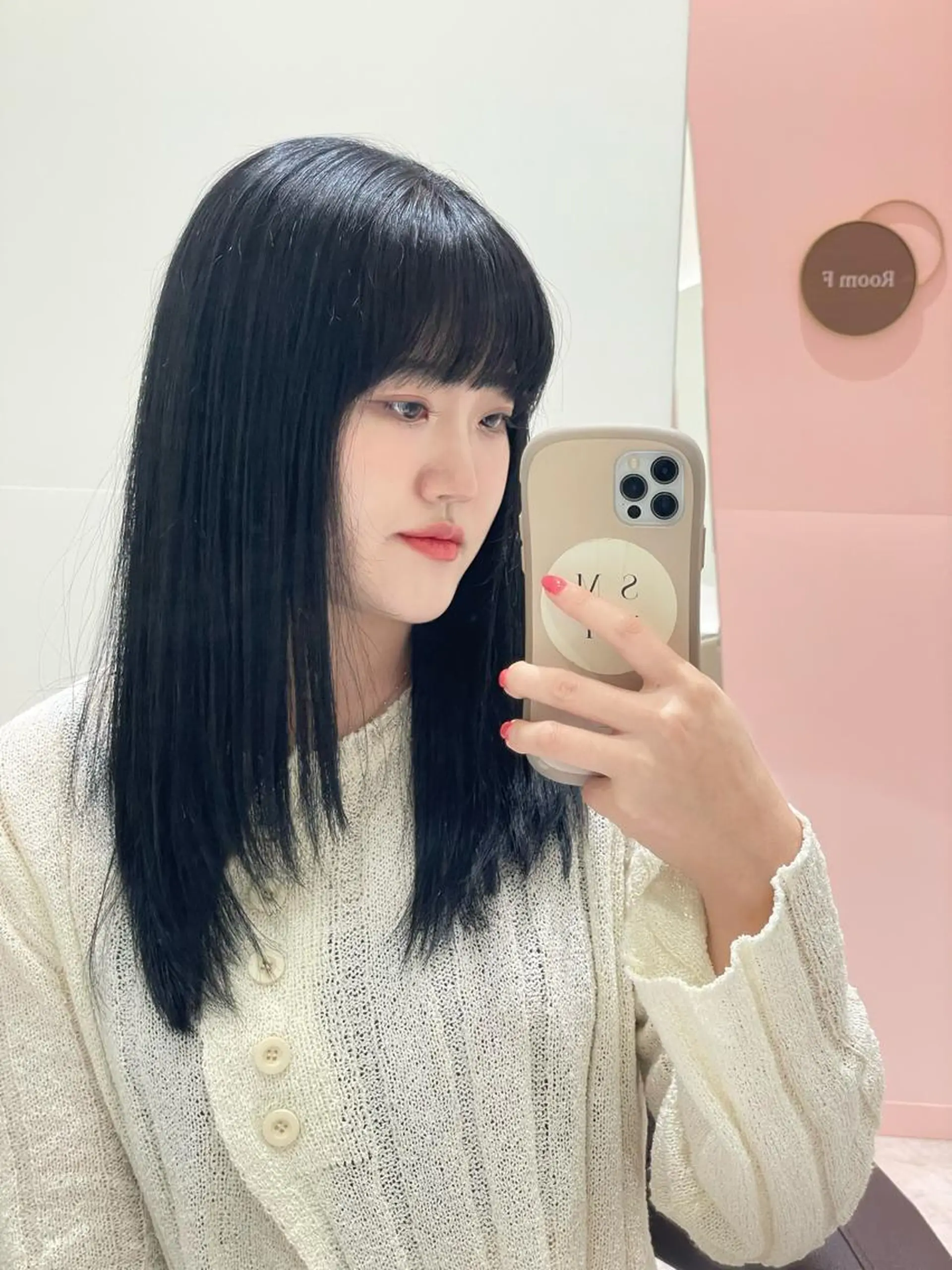 セミロング ハイレイヤー 韓国風ヘア レイヤーカット カット ヘアカラー トリートメント ❤︎︎韓国ヘア❤︎︎ 𝑺𝒉𝒊𝒉𝒐のヘアスタイル