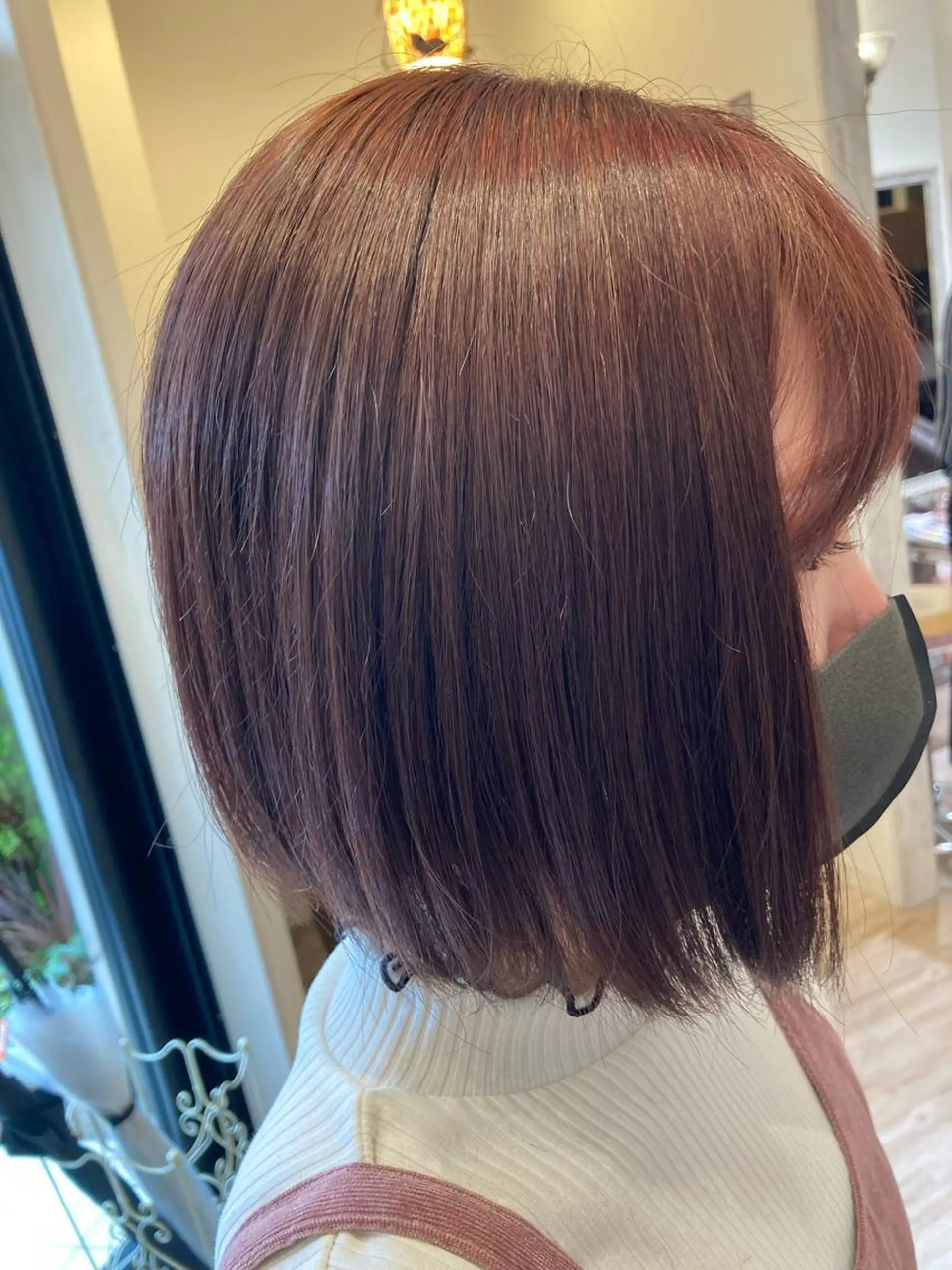 ショート カラー ピンクカラー ボブ 佐藤 睦月のヘアスタイル