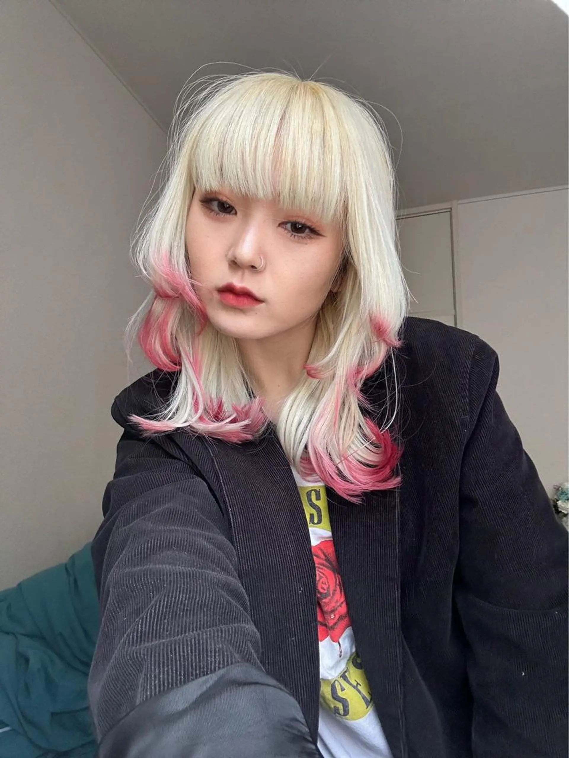 ミディアム カラー メンズ デザインカラー ヘアカラー 吉田一輝 外国人パーマのヘアスタイル