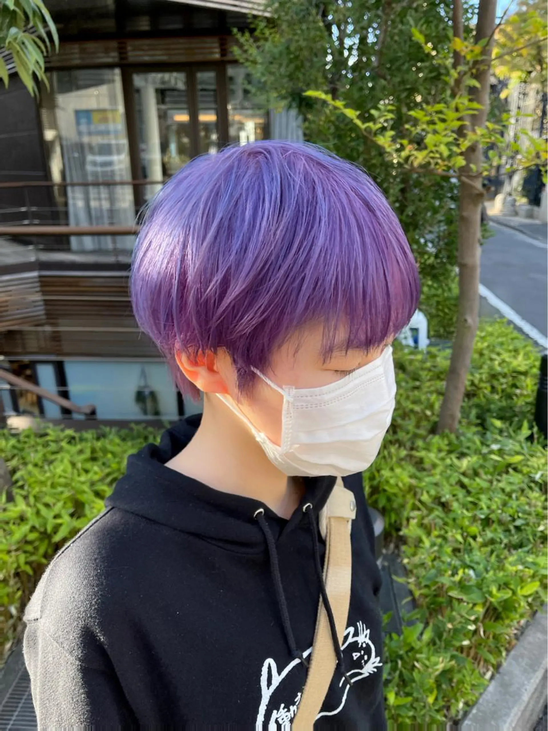 ショート カラー ブリーチ ピンクカラー ピンクパープル パープルカラー 似合わせショート×透 明感/やじまたかしのヘアスタイル