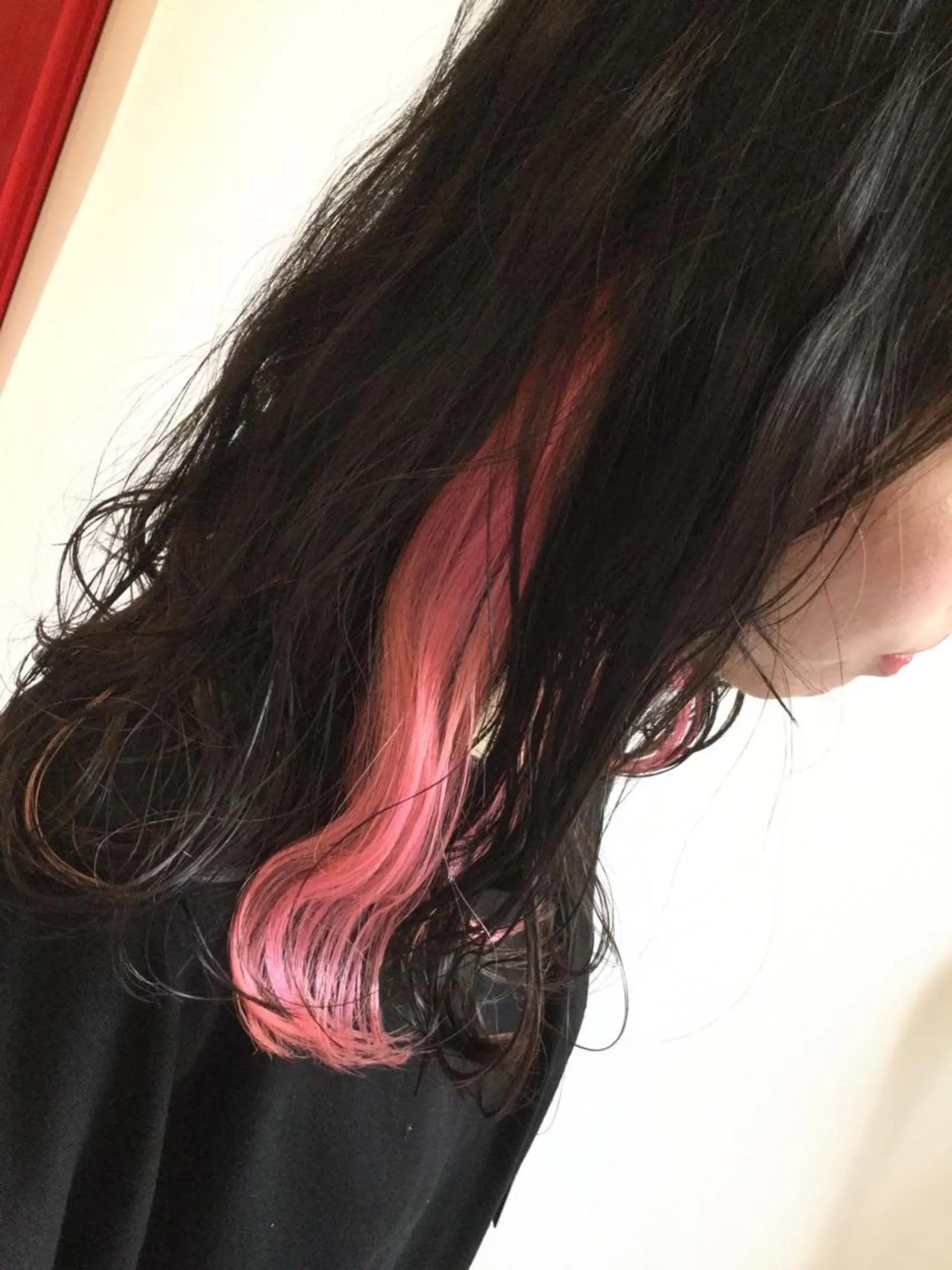 ミディアム カラー ブリーチ ピンクカラー エクステ 加藤 直樹のヘアスタイル