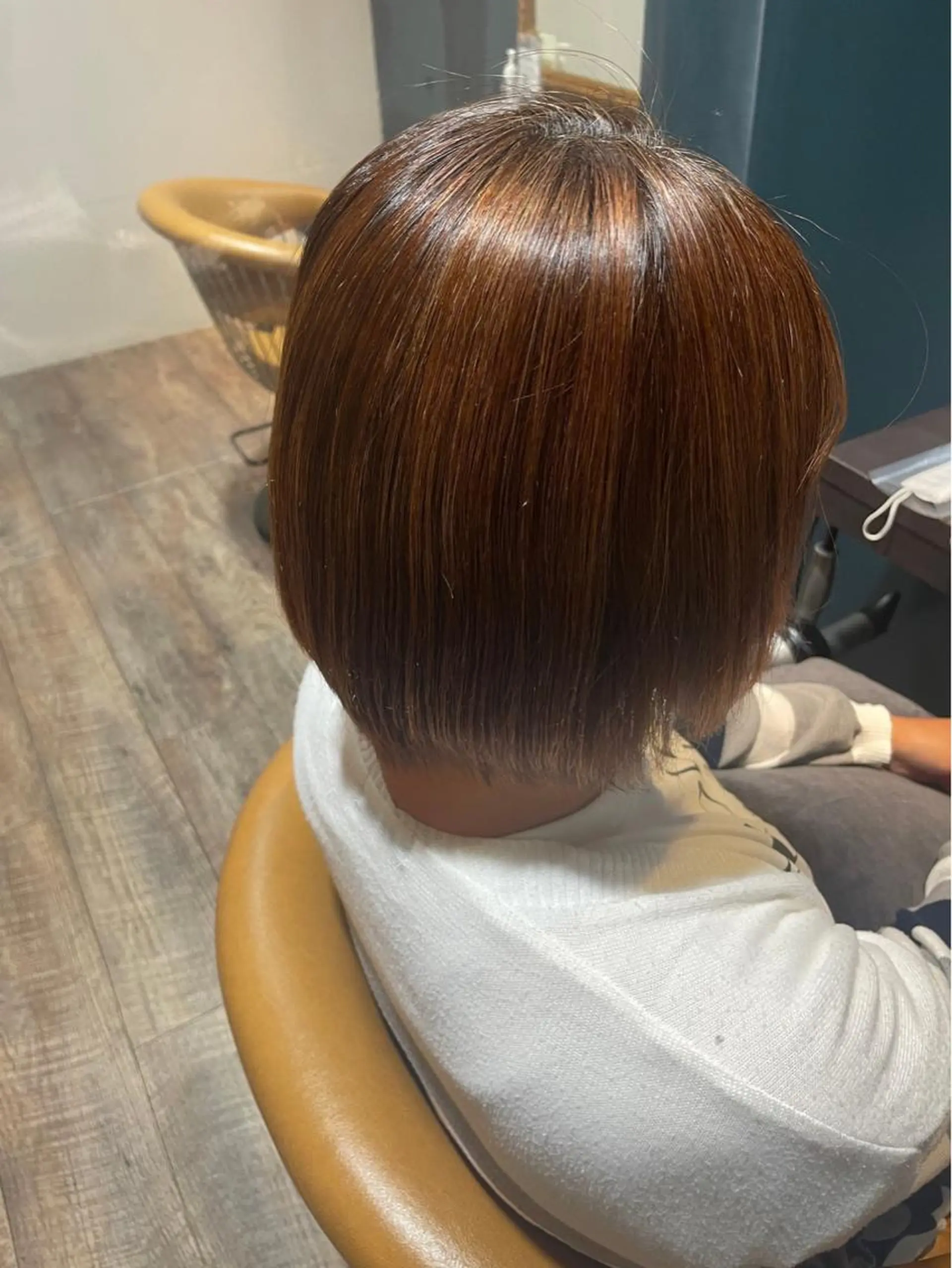 ミディアム 縮毛矯正 カットモデル／オカダ サラのヘアスタイル