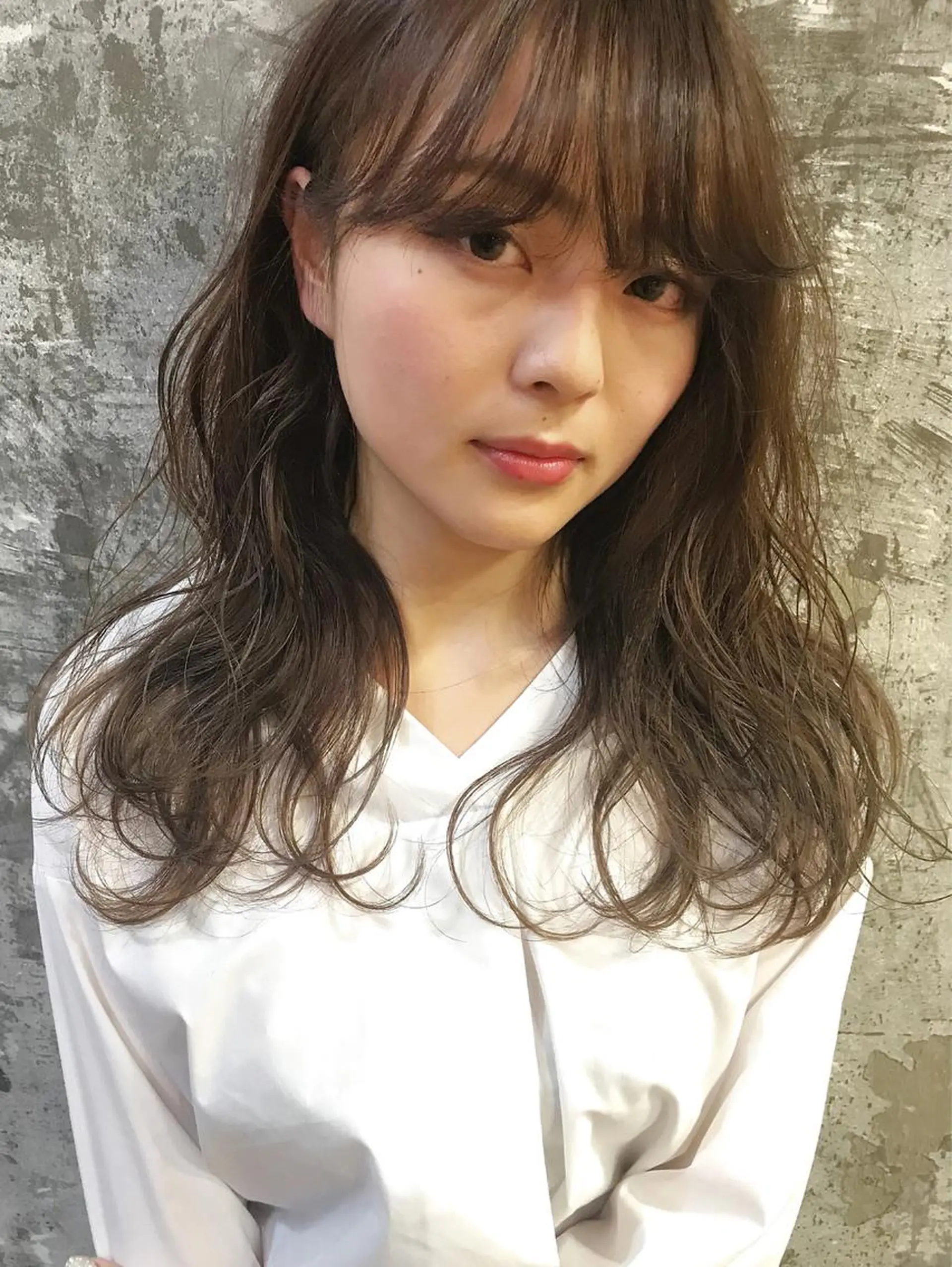セミロング カラー ベージュカラー ミント ミントベージュ 古賀 侑磨のヘアスタイル